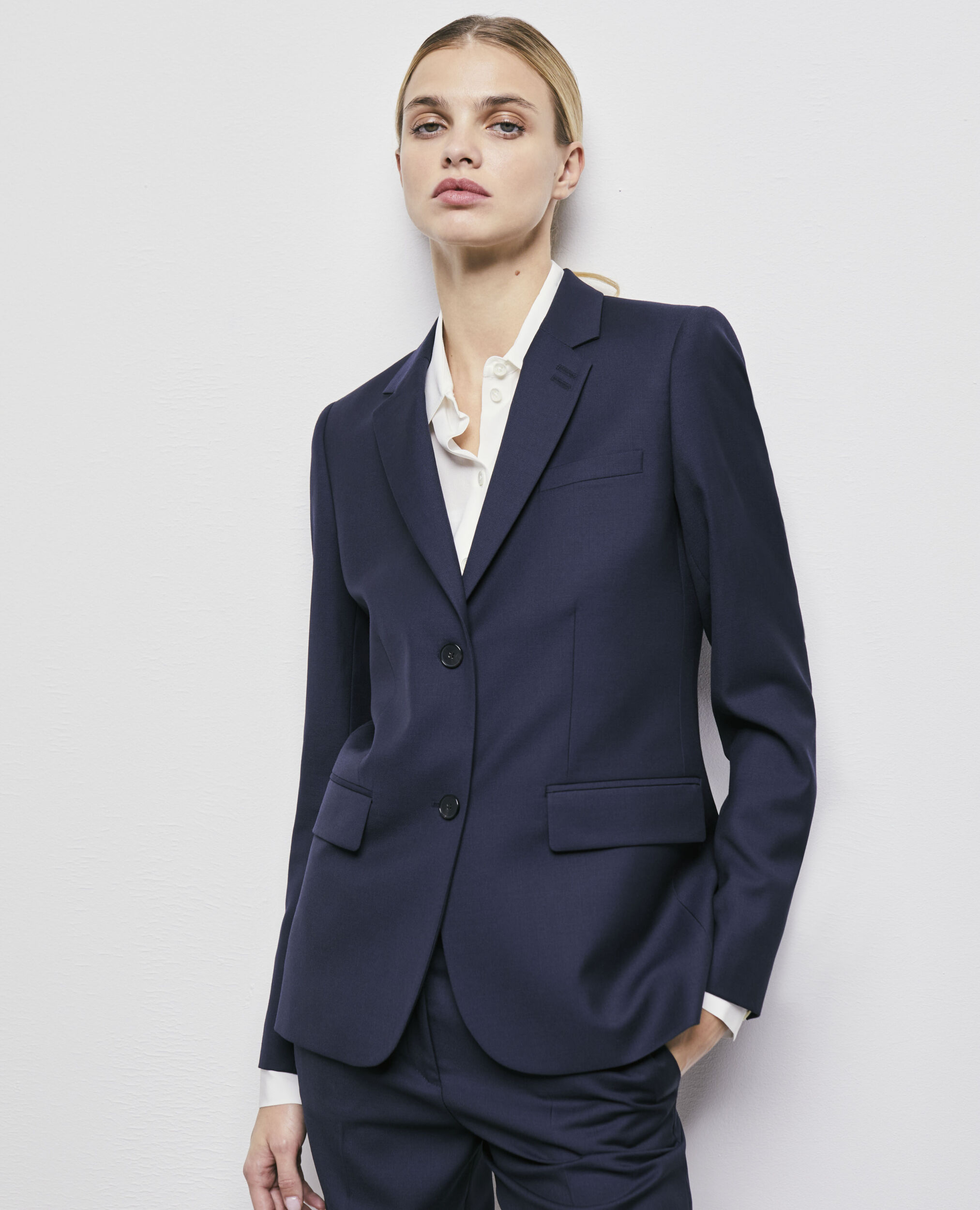 Navy blue wool suit jacket NAVY