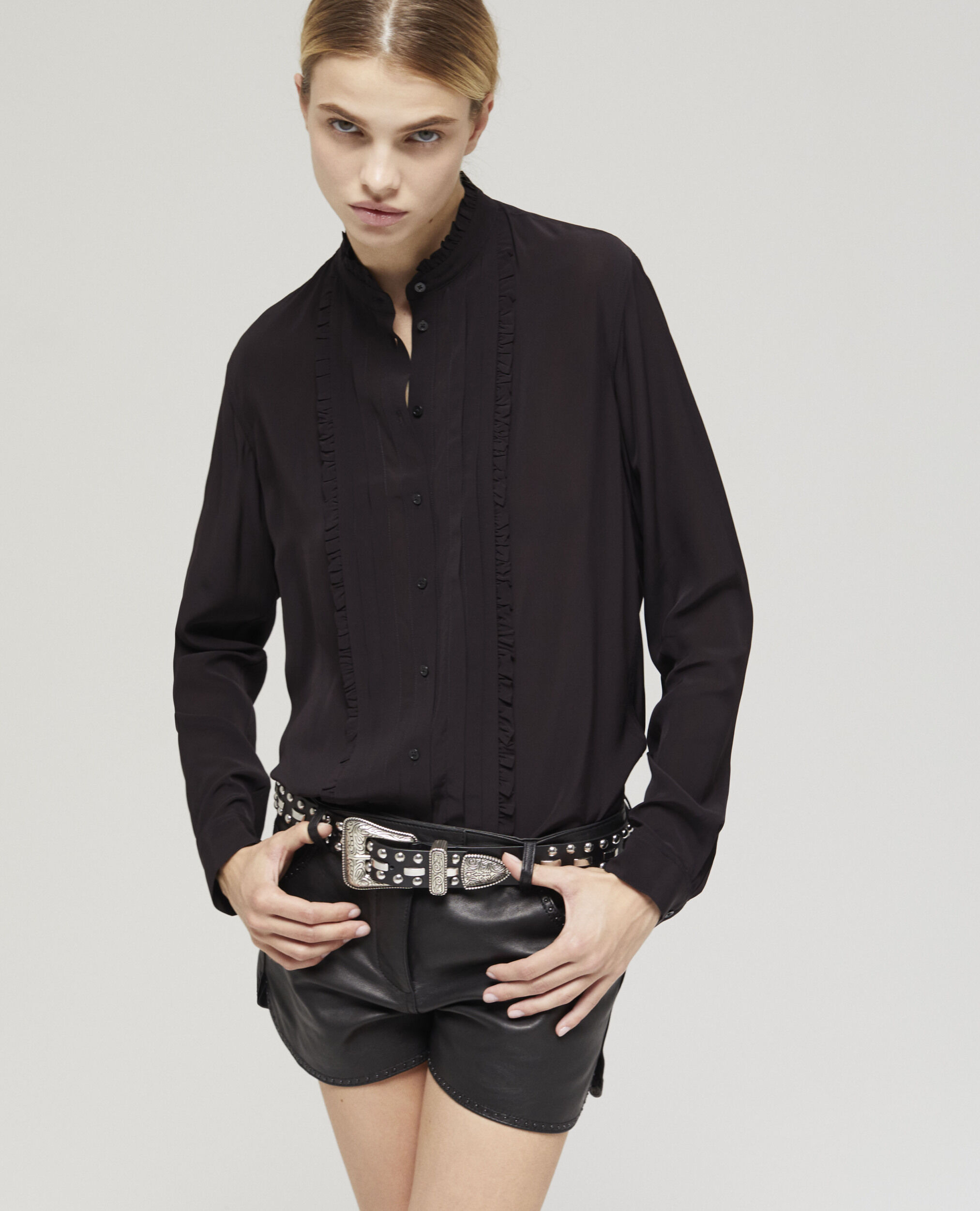 Black flowing shirt BLACK
