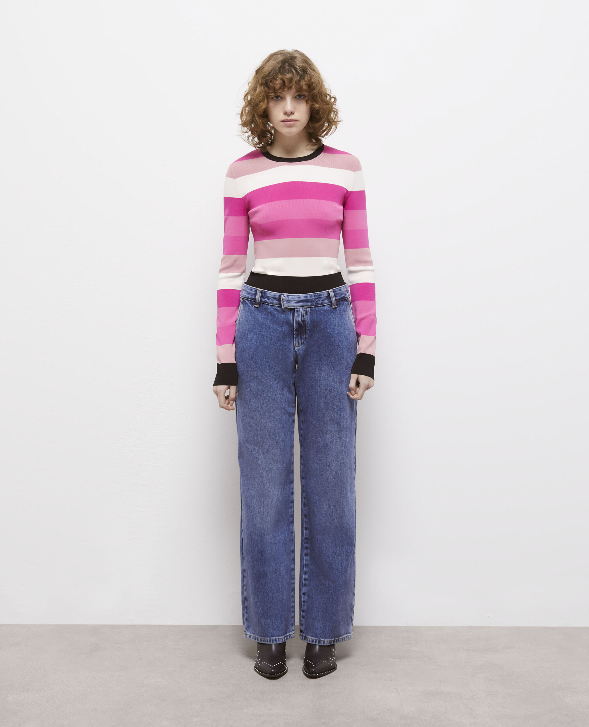 Wide-leg blue jeans BLUE DENIM