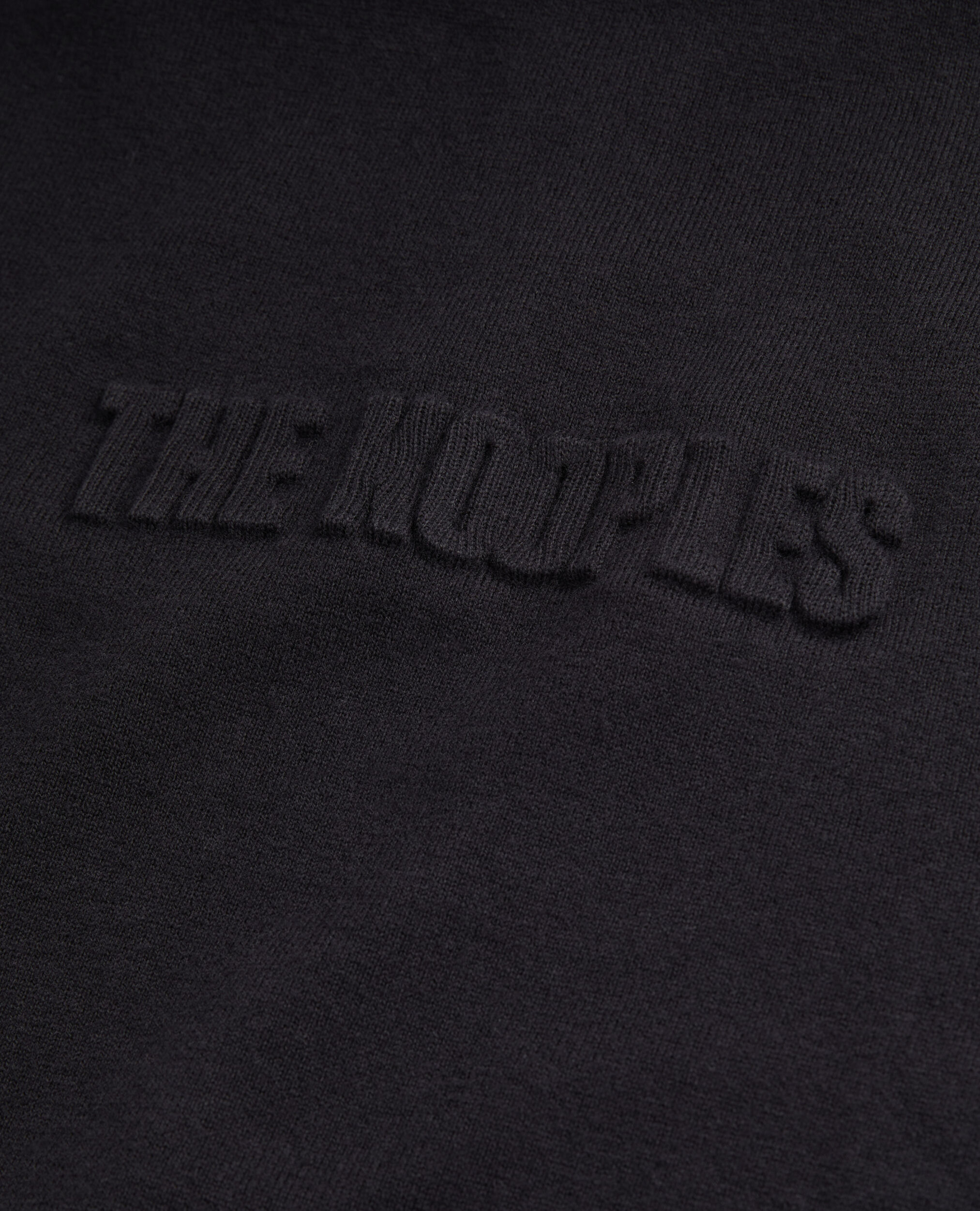 Black sweater with debossed logo BLACK