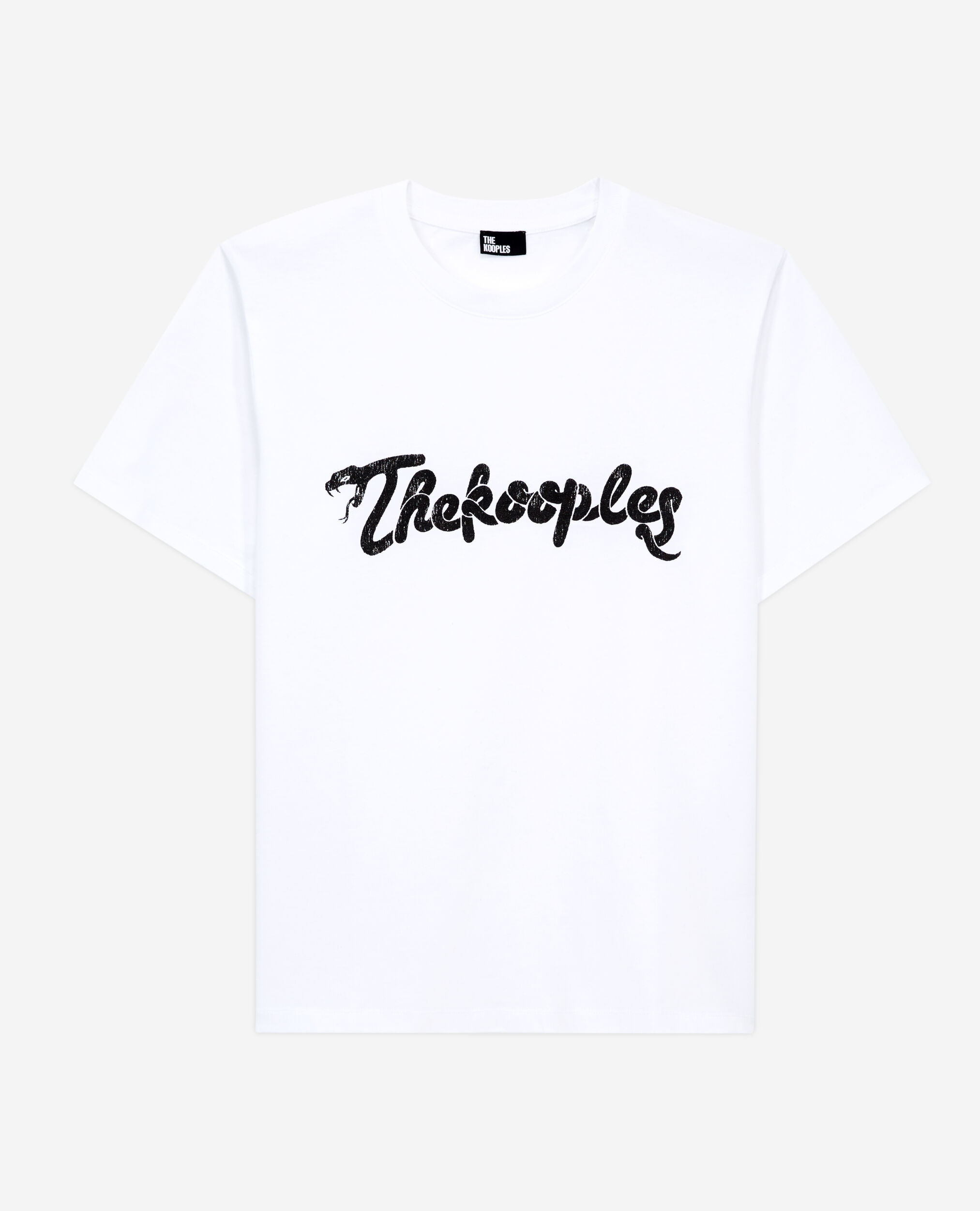 Men's white t-shirt with snake logo print WHITE