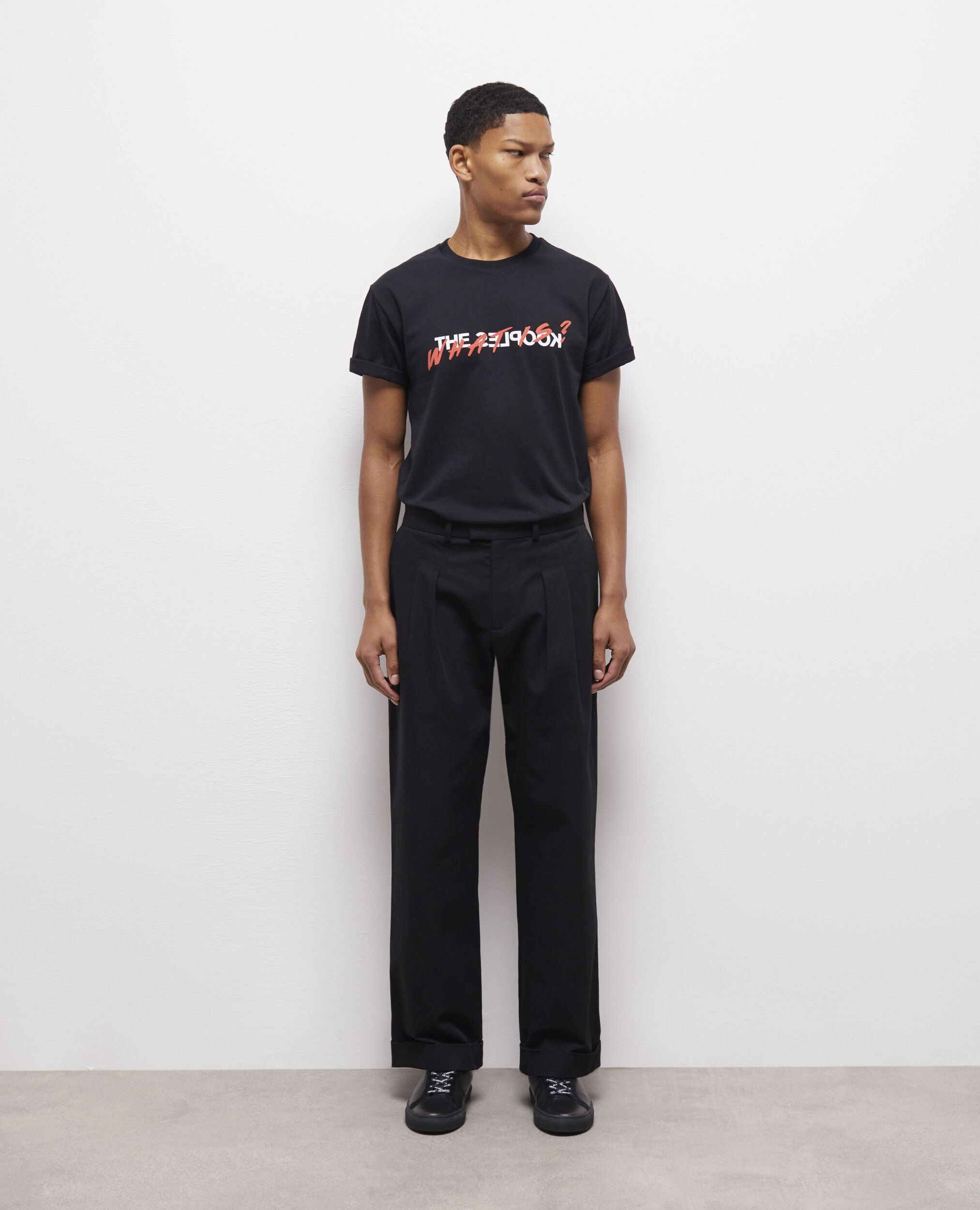 Wide-leg black pants BLACK