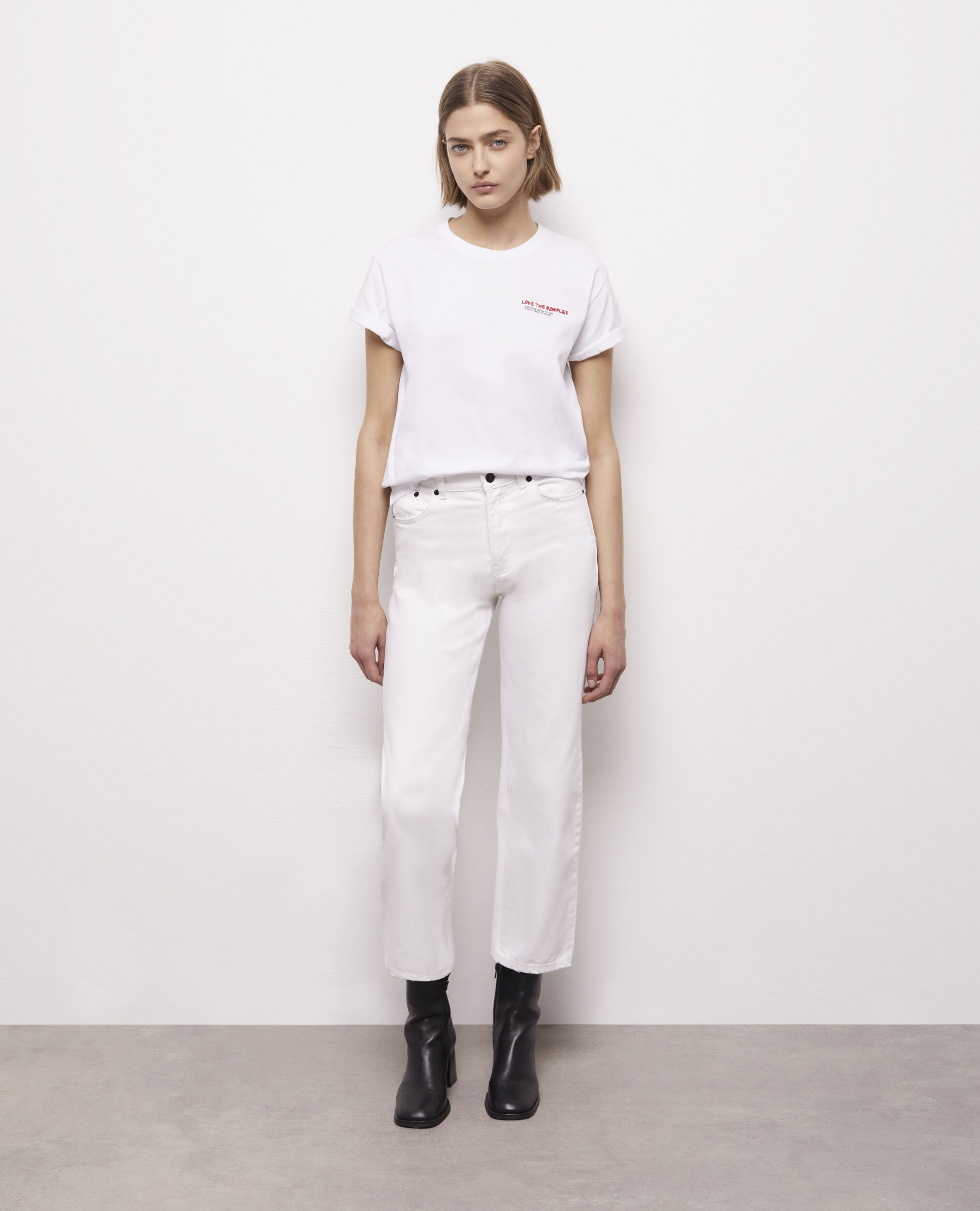 White straight-cut jeans WHITE