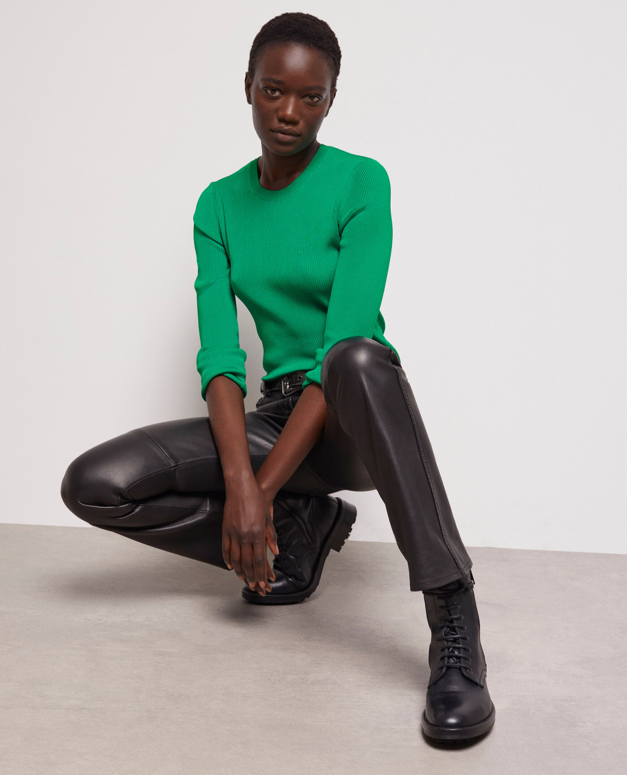 Green slim-fit top GREEN