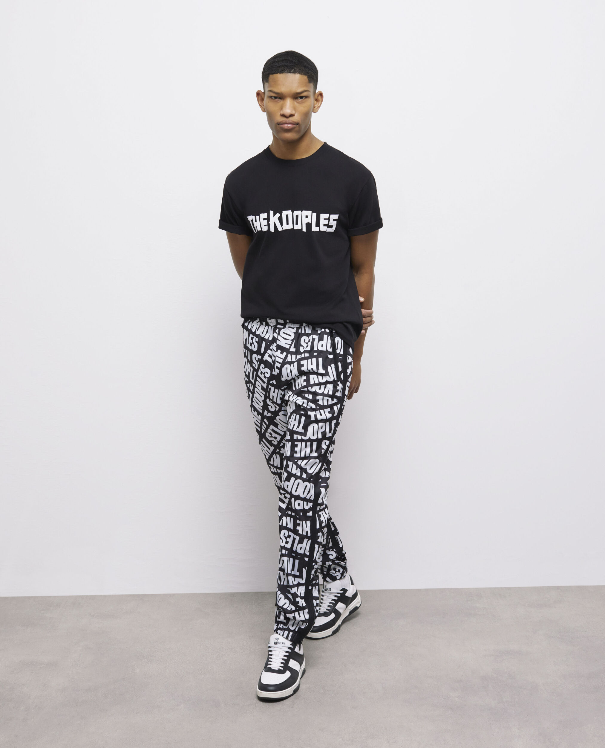 Joggers with Tape logo BLACK / WHITE