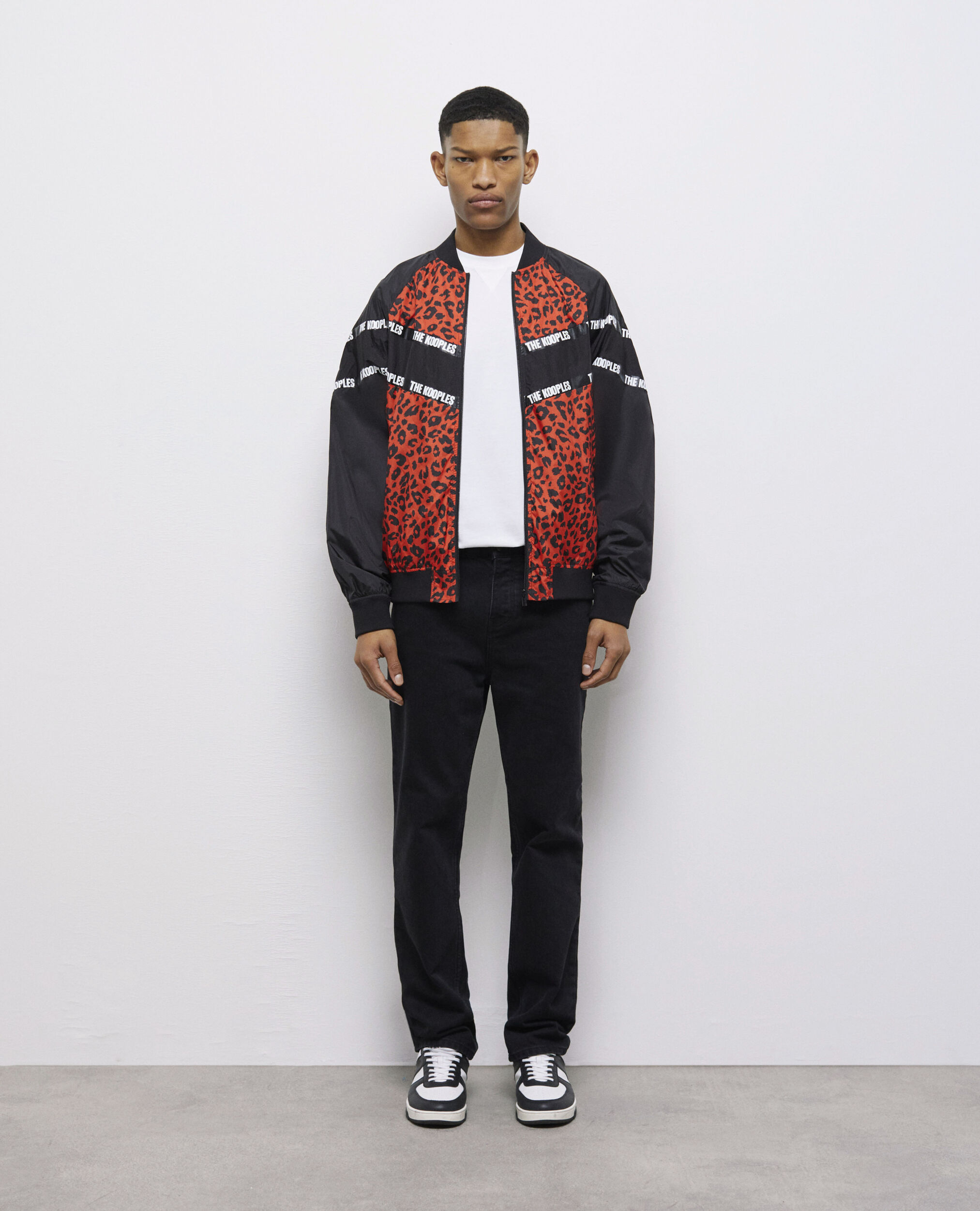 Two-tone jacket with logo bands MULTICOLOR
