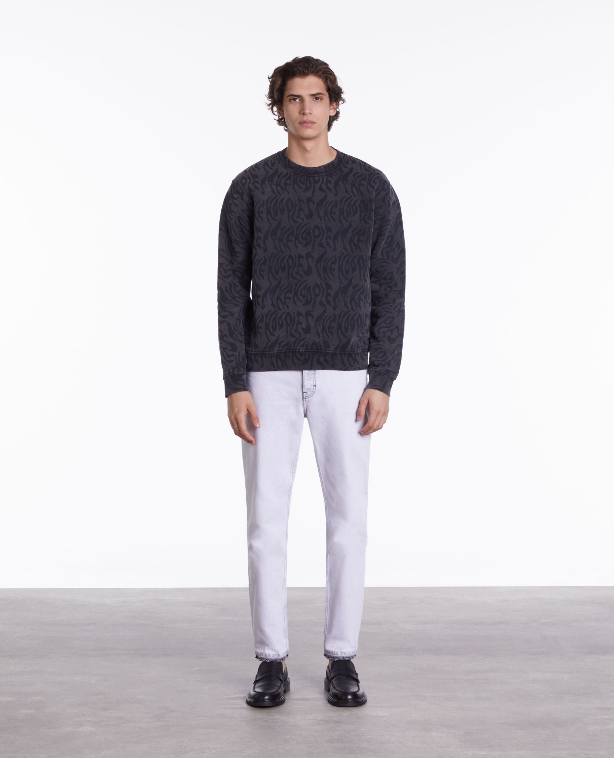 Printed sweatshirt BLACK WASHED