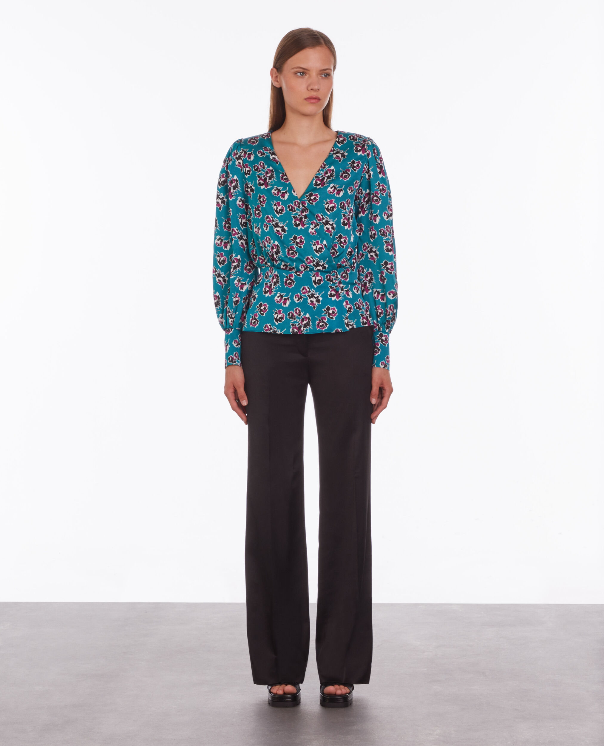 Crossover printed top PINK - BLUE