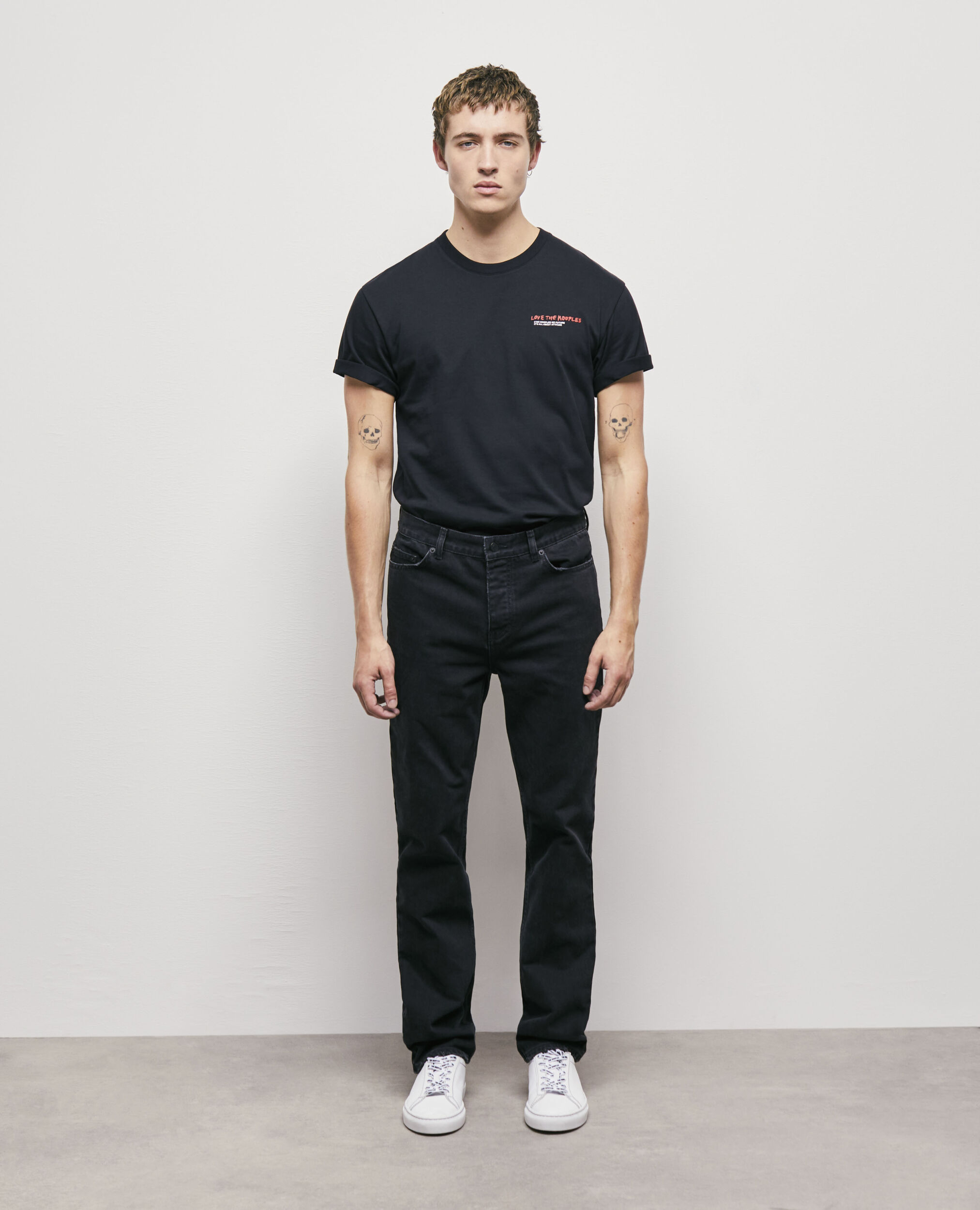 Black straight-cut jeans BLACK WASHED