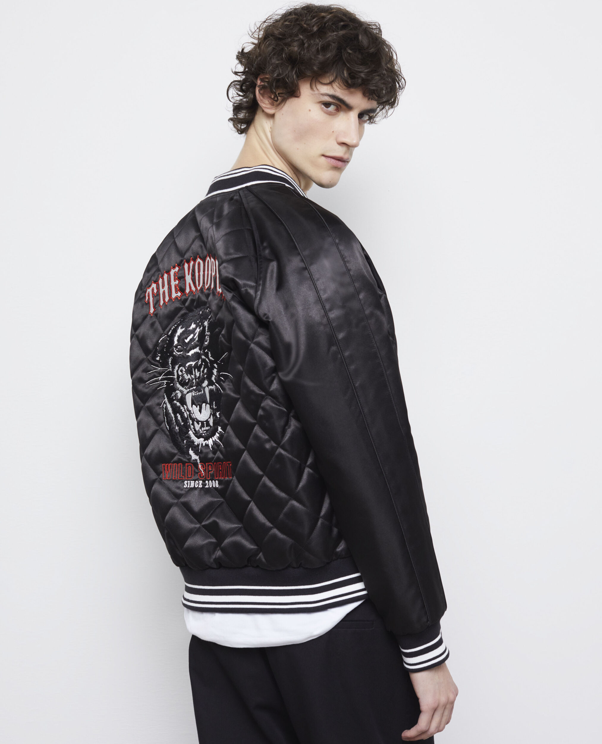 Embroidered black jacket BLACK