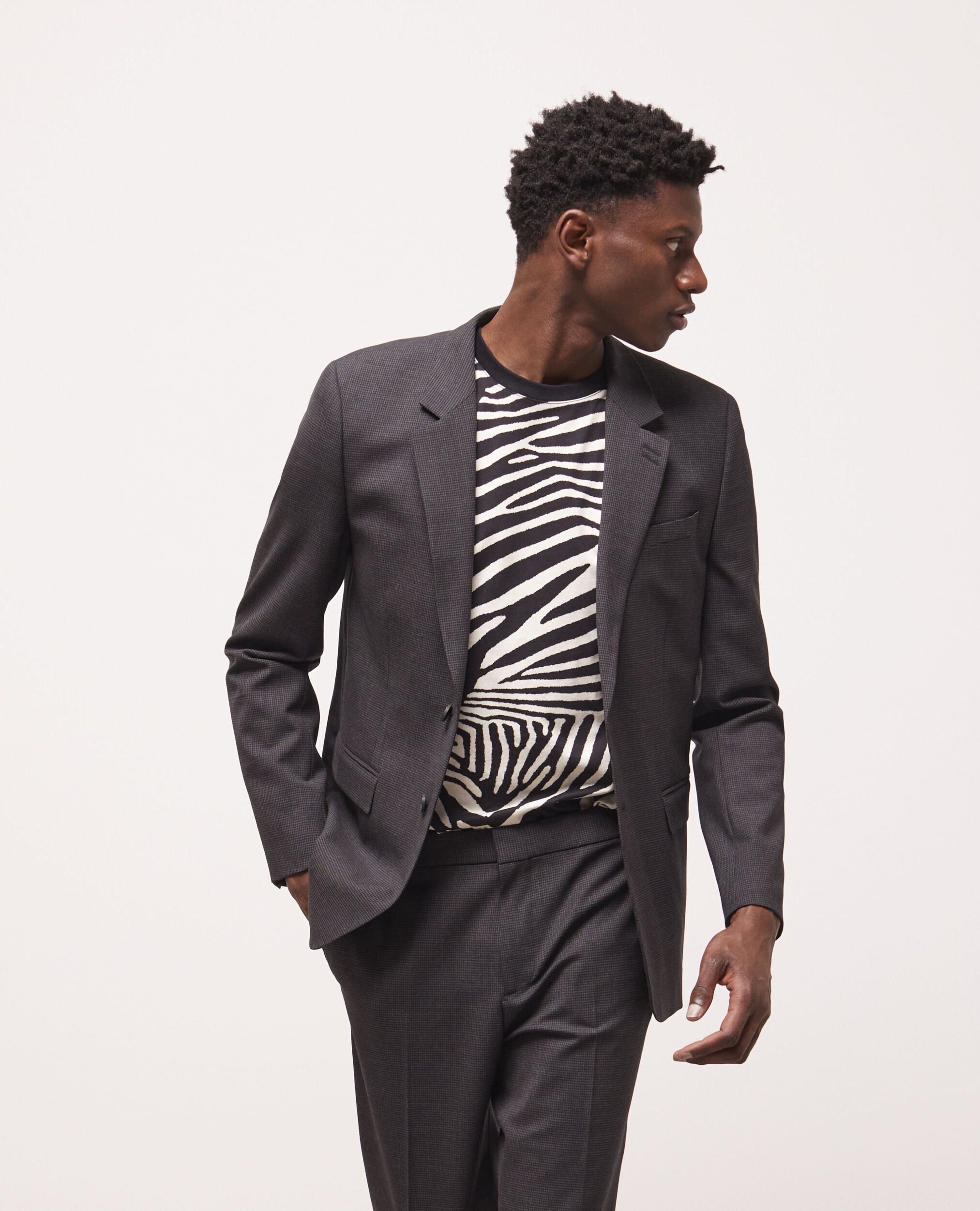 Wool suit jacket BLACK GREY