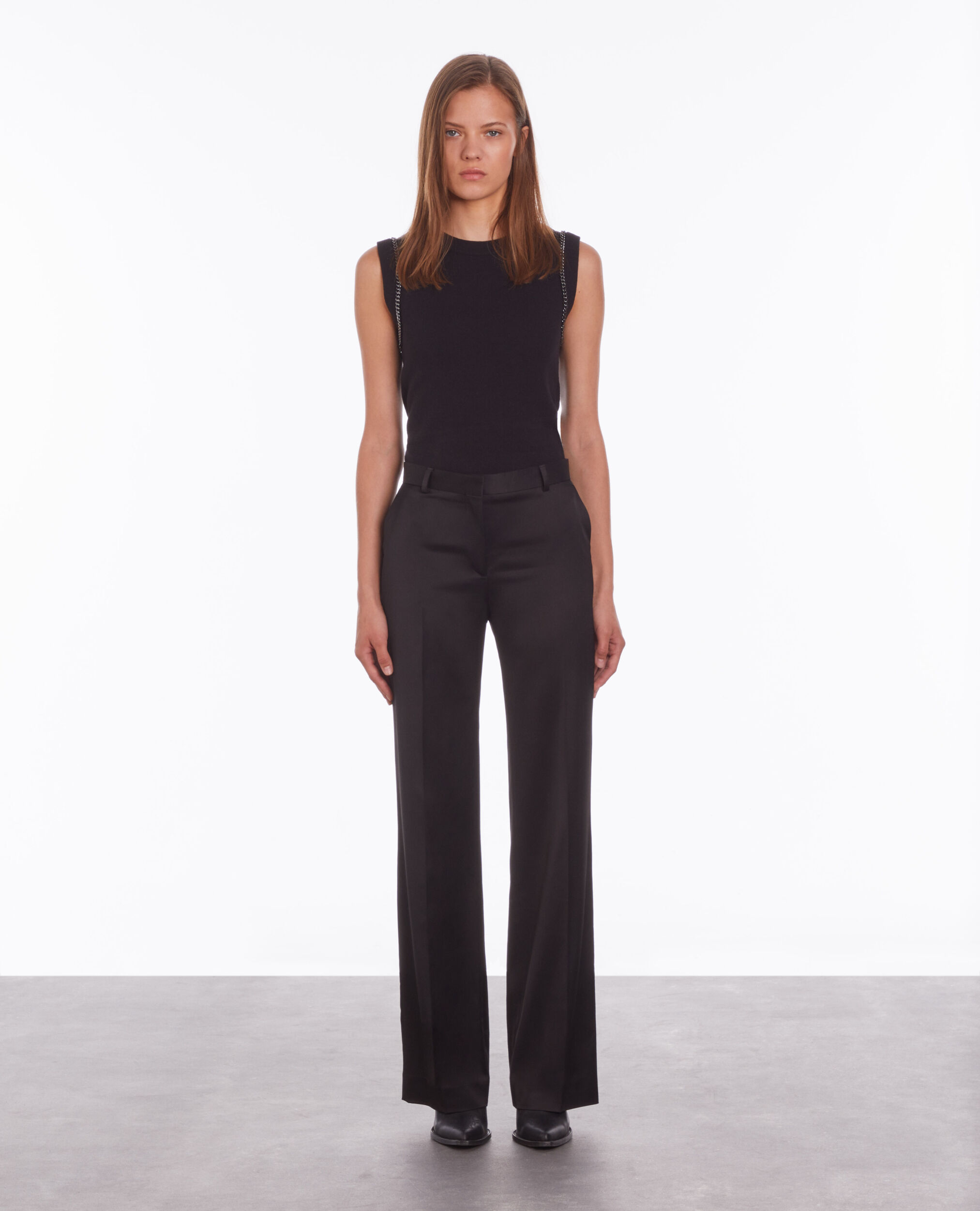 Black satin suit trousers BLACK