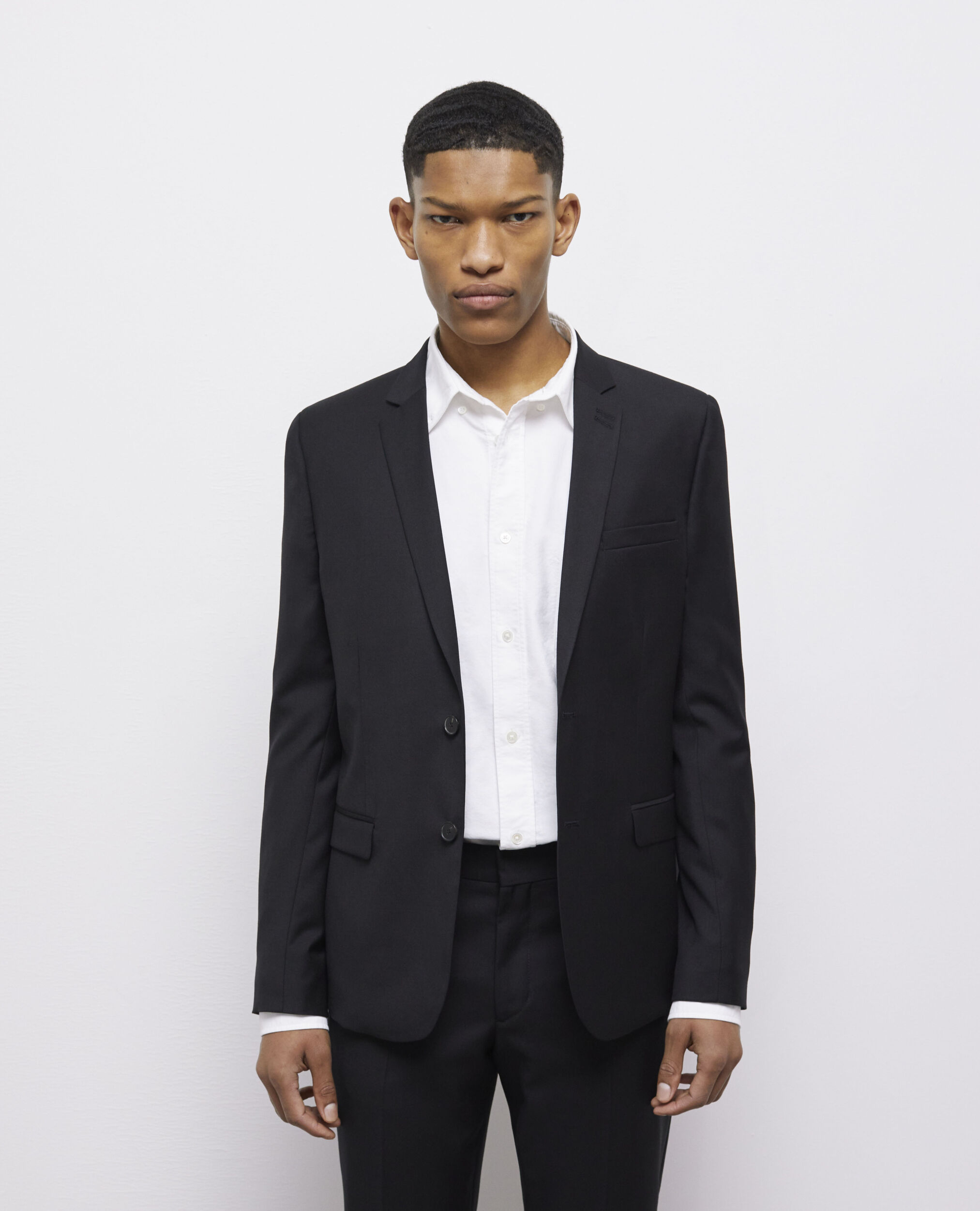 Black wool suit jacket BLACK