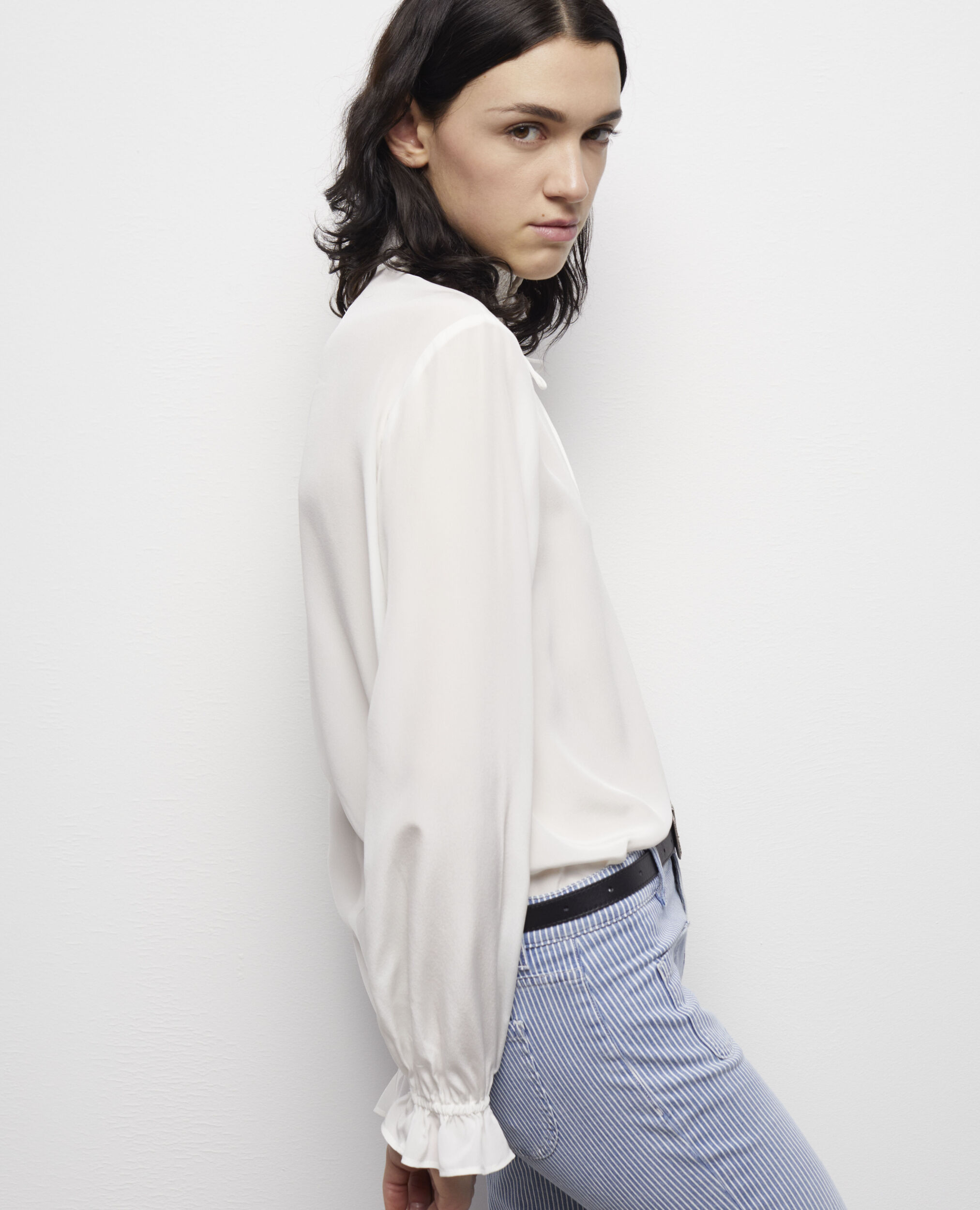 Ecru silk blouse WHITE