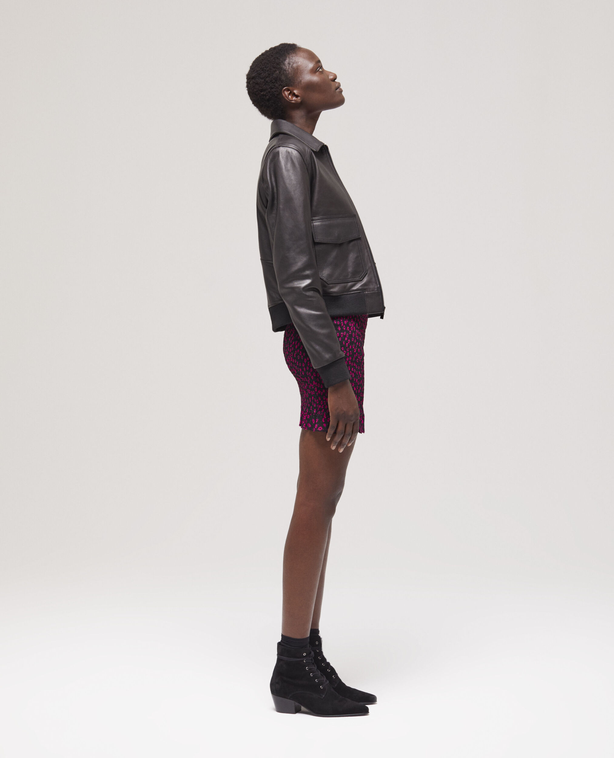Black leather jacket BLACK