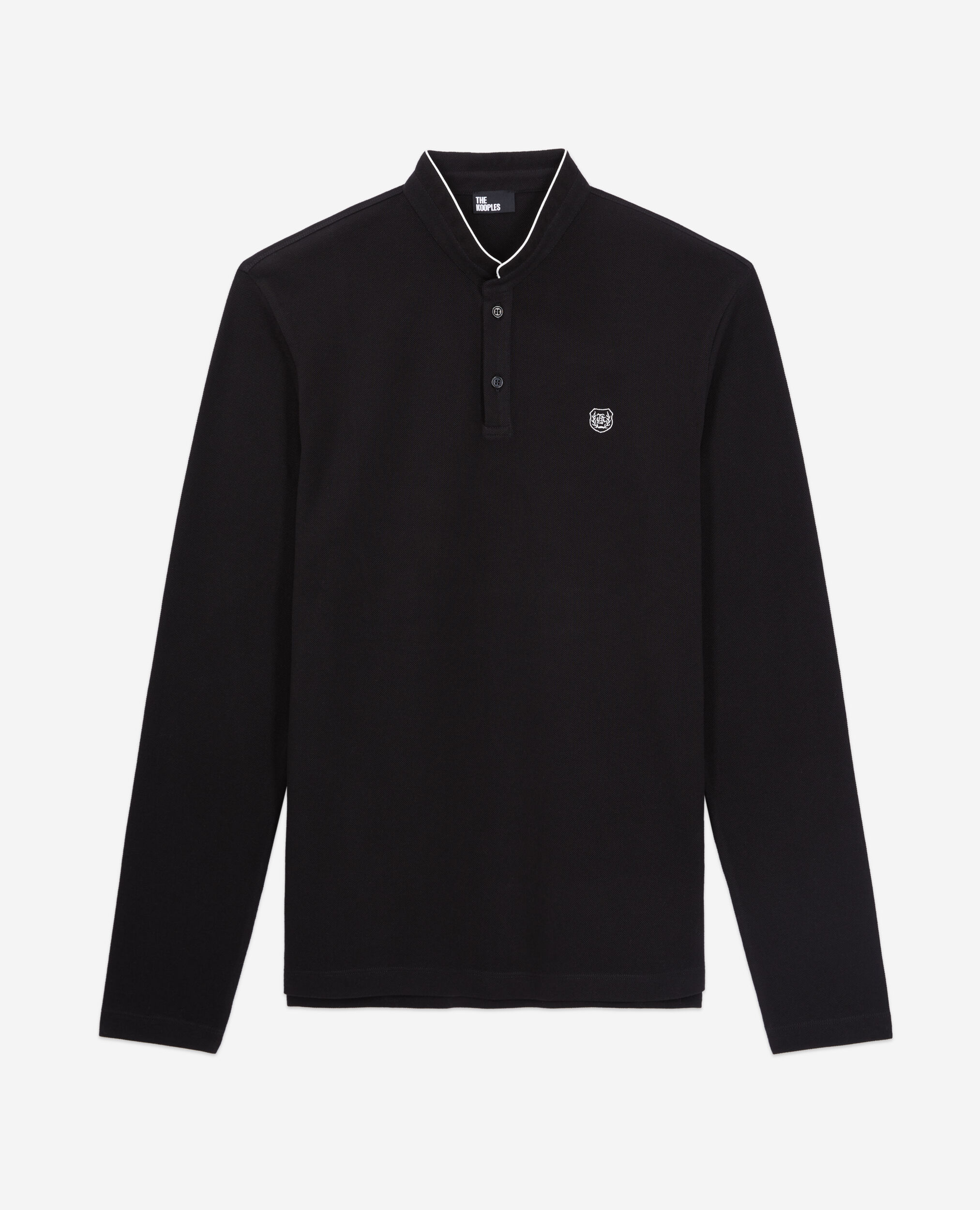 Black cotton polo t-shirt BLACK