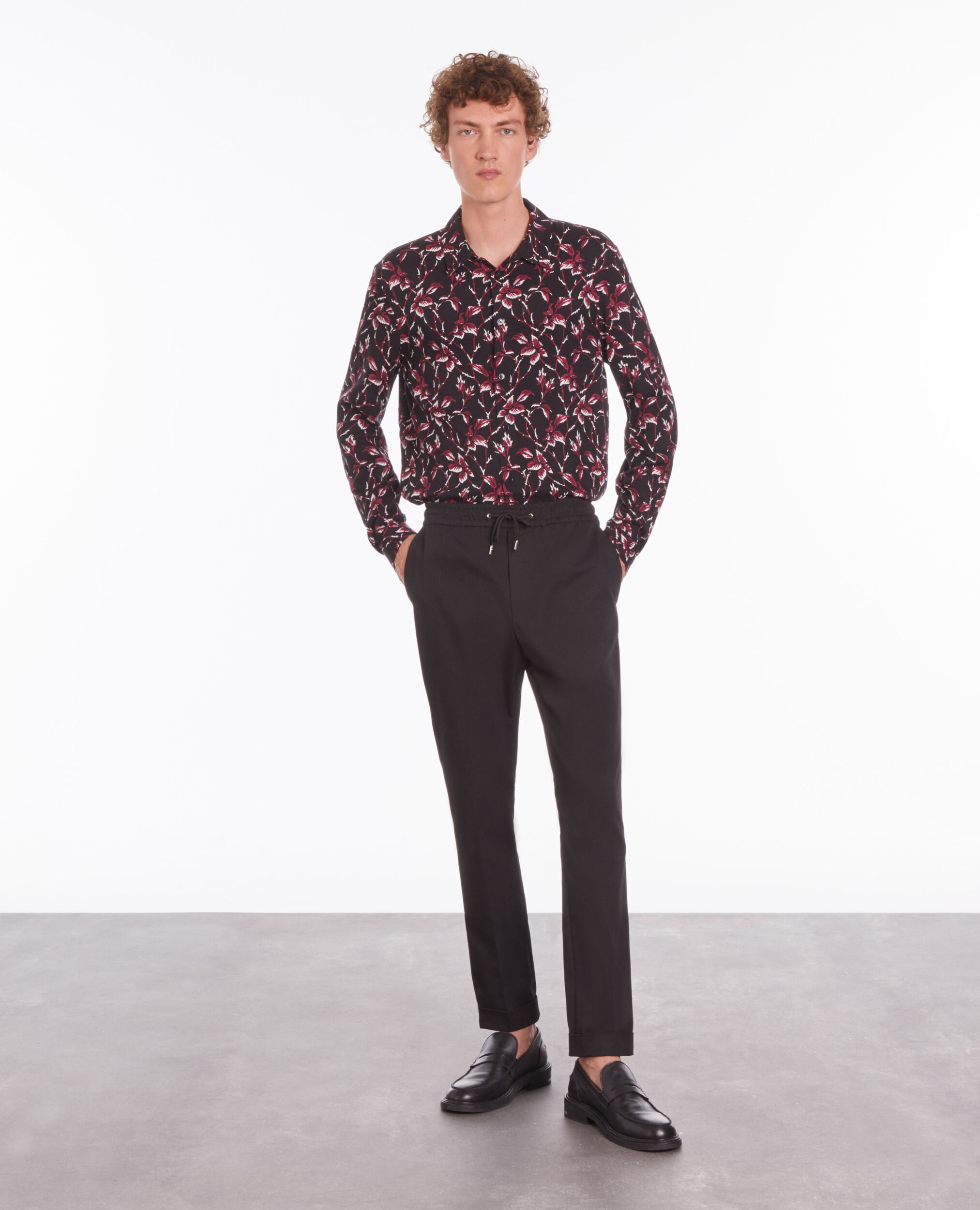 Printed shirt BLACK - BURGUNDY