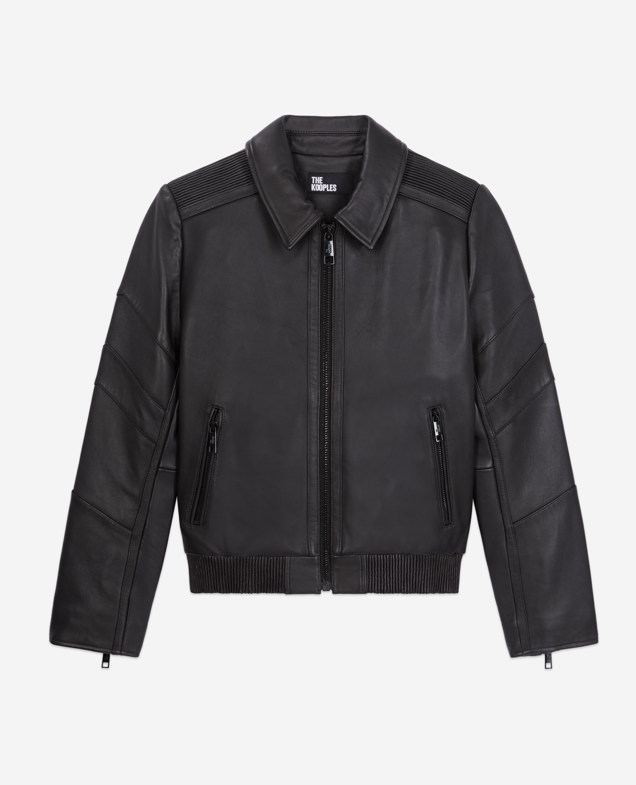 Black leather biker jacket BLACK