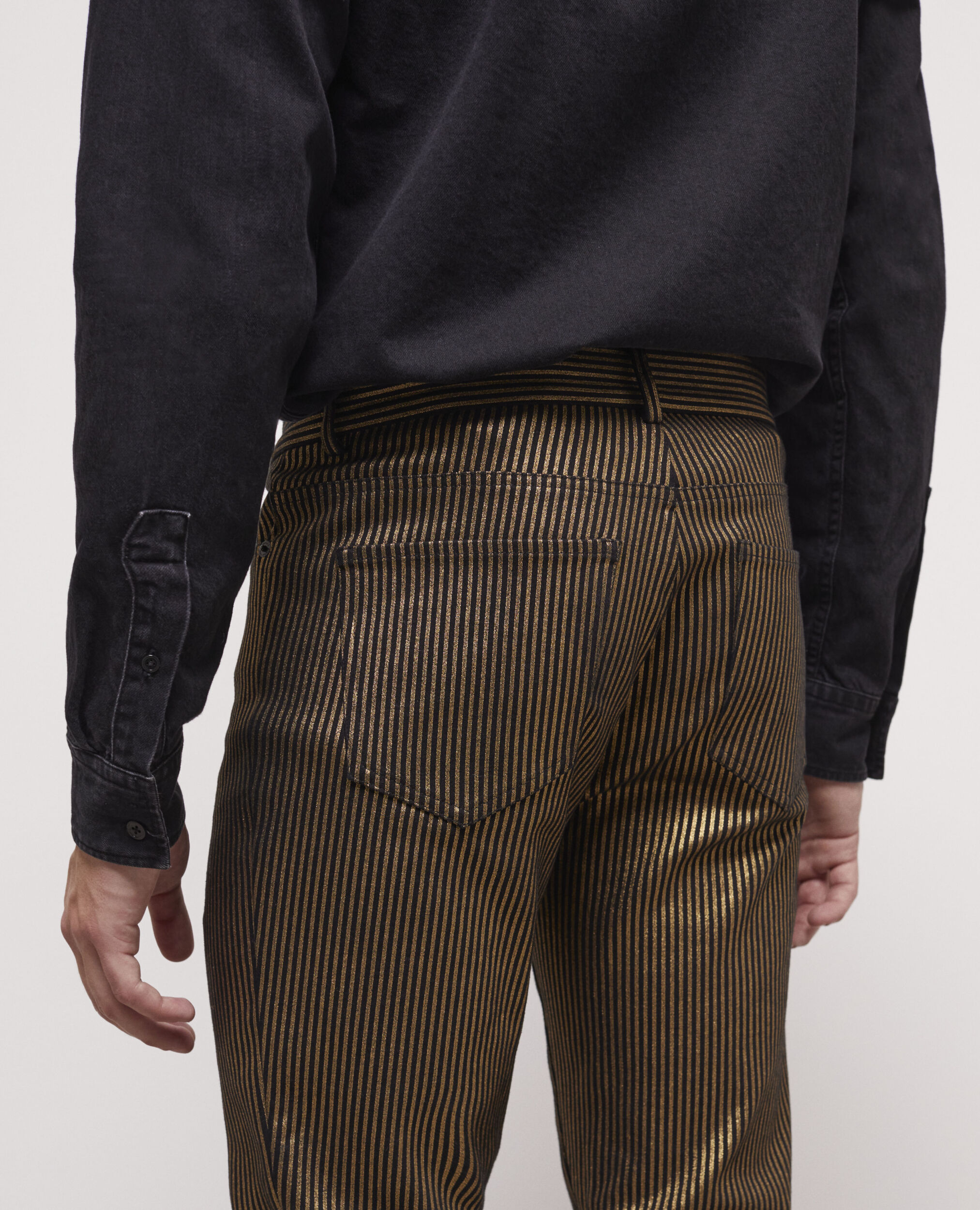 Slim-fit jeans with gold stripes BLACK / GOLD