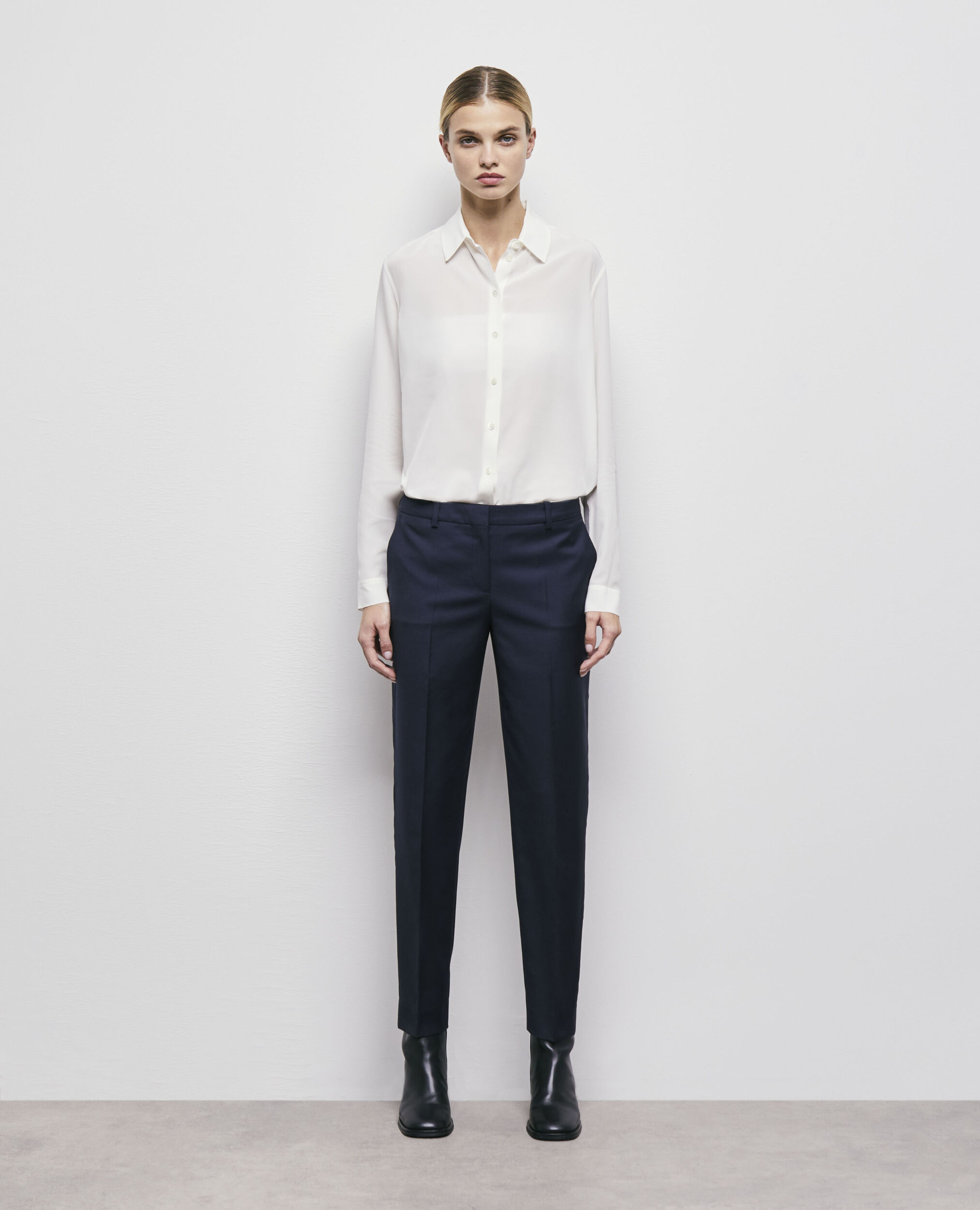 Navy blue wool suit pants NAVY