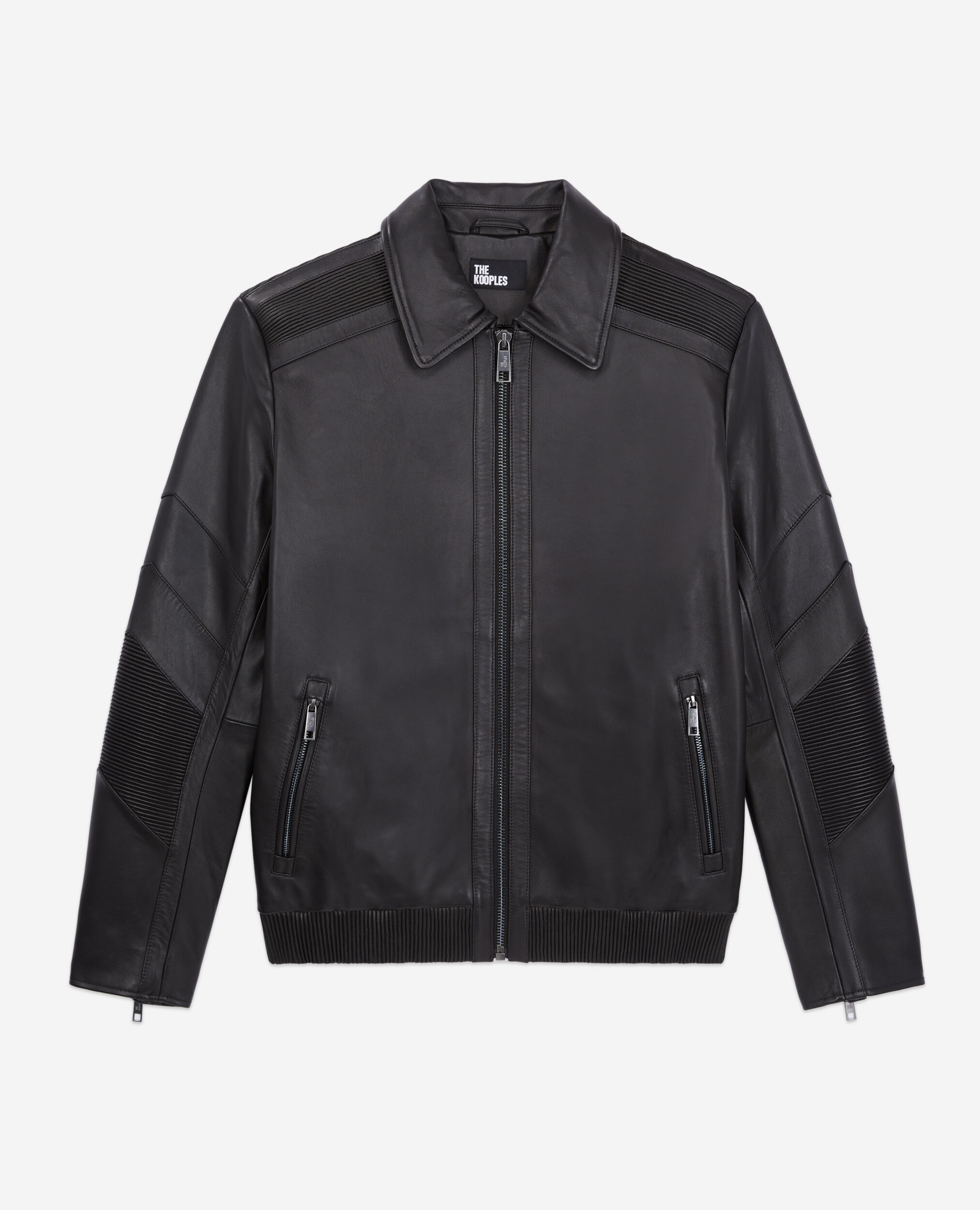 Black leather biker jacket BLACK