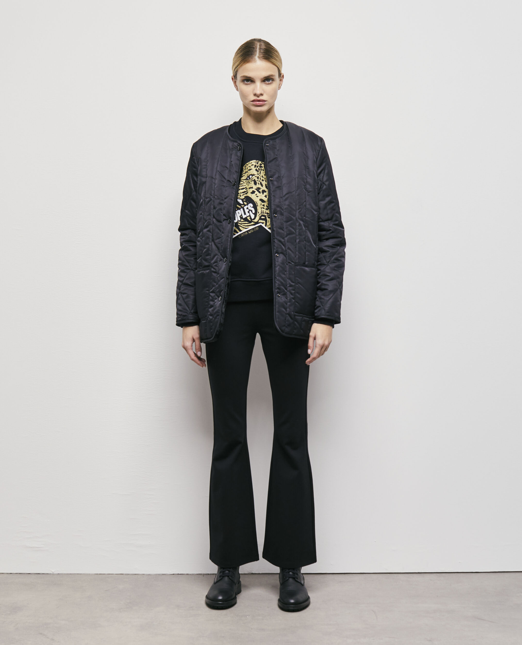 Black reversible faux fur jacket BLACK