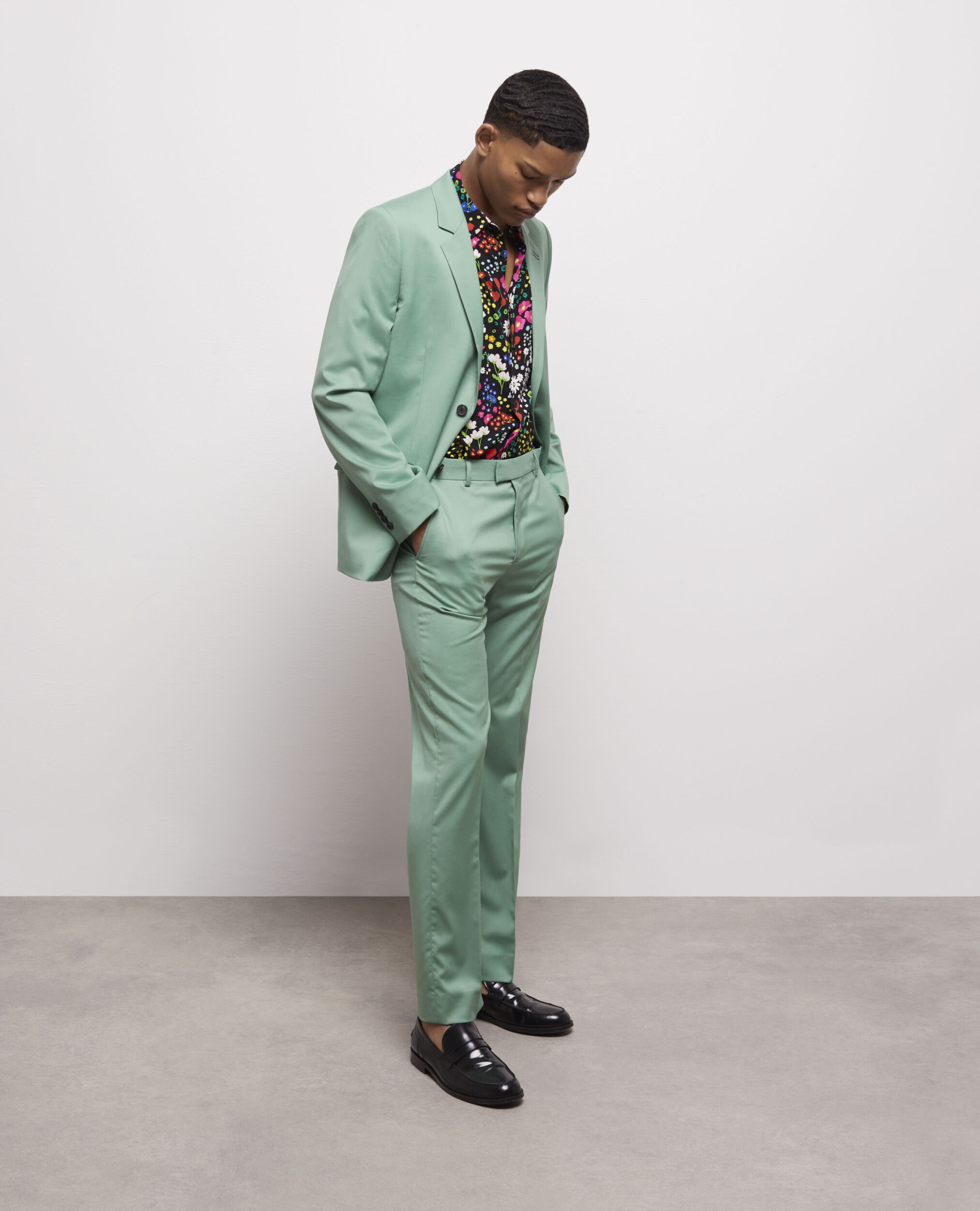 Green wool suit jacket GREEN