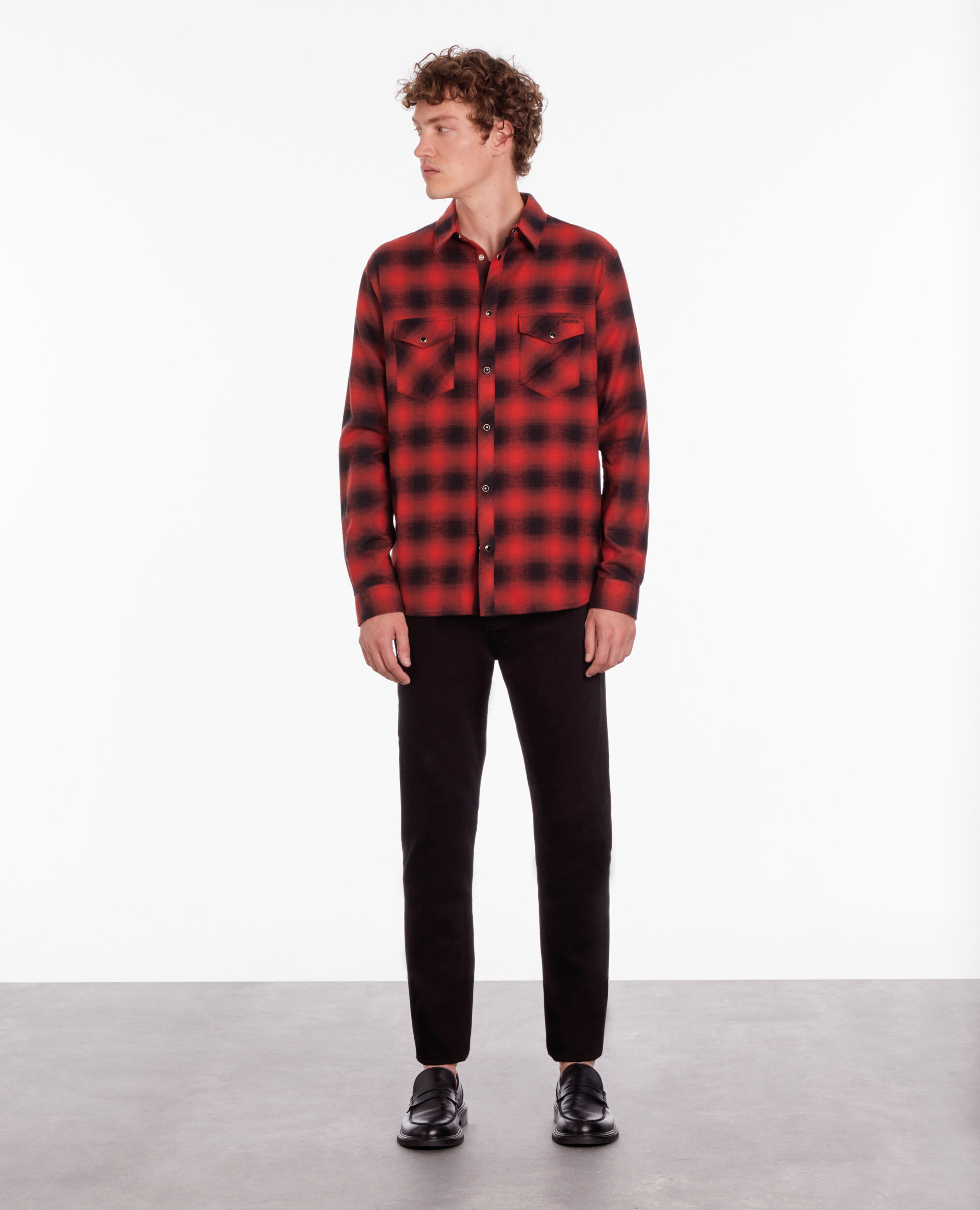 Red and black checkered shirt BLACK - RED