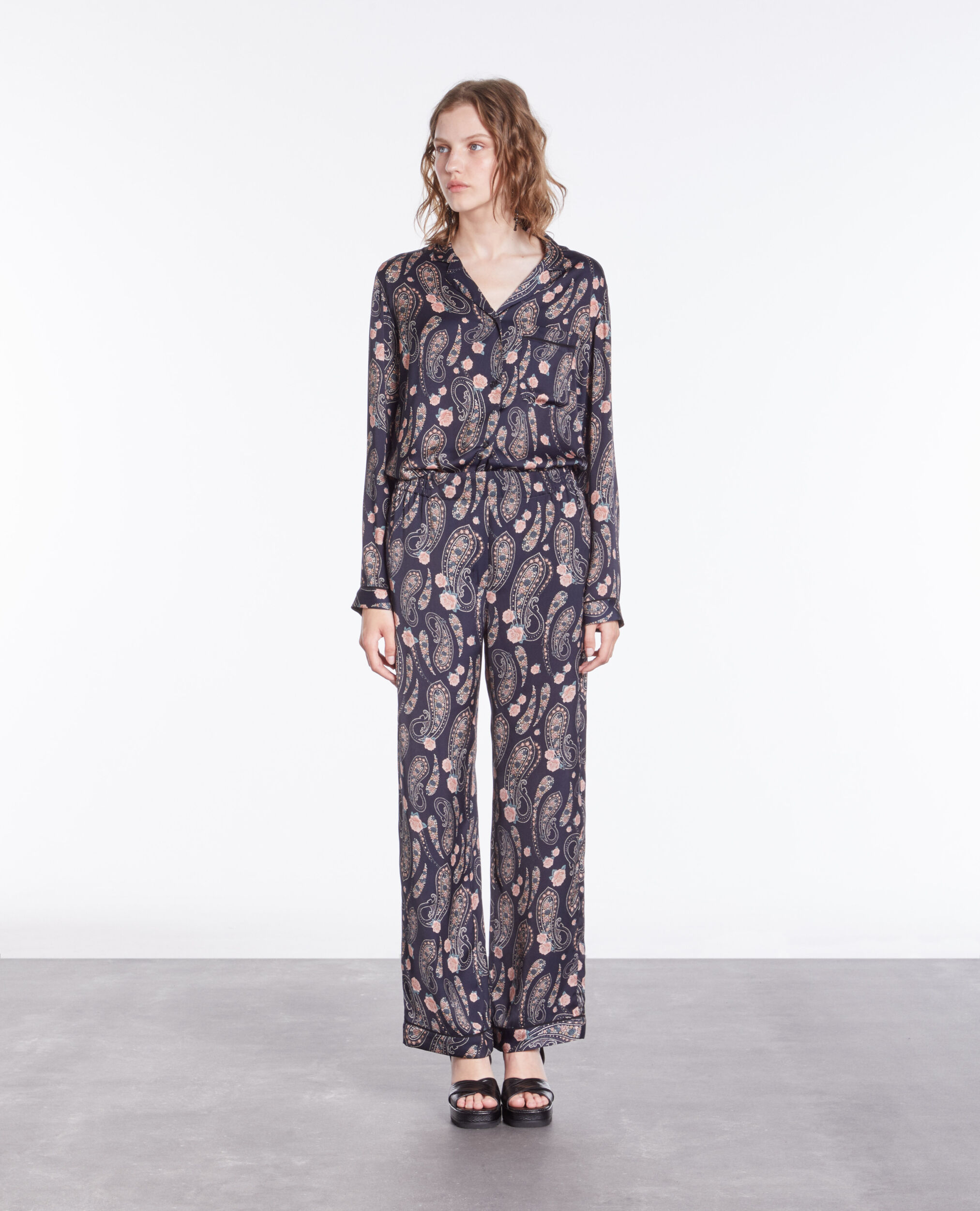 Printed trousers BLACK / PINK
