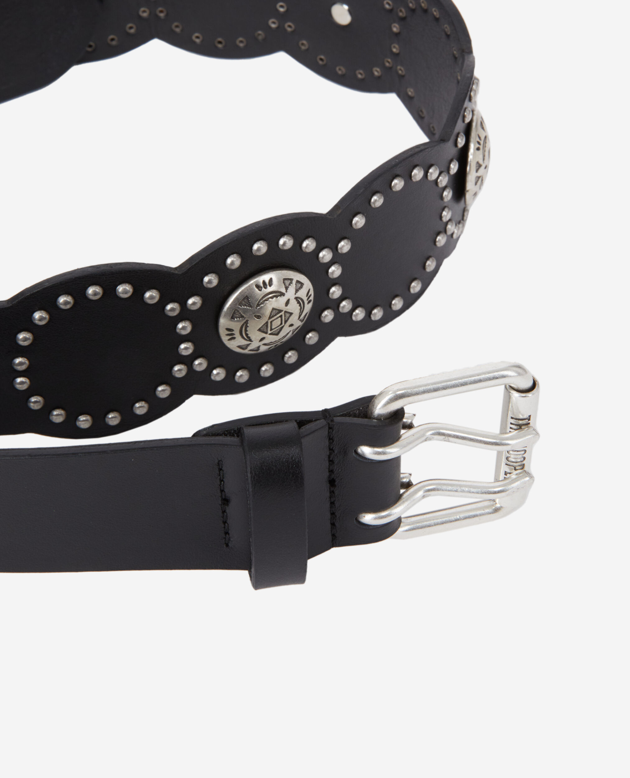 Black leather belt BLACK