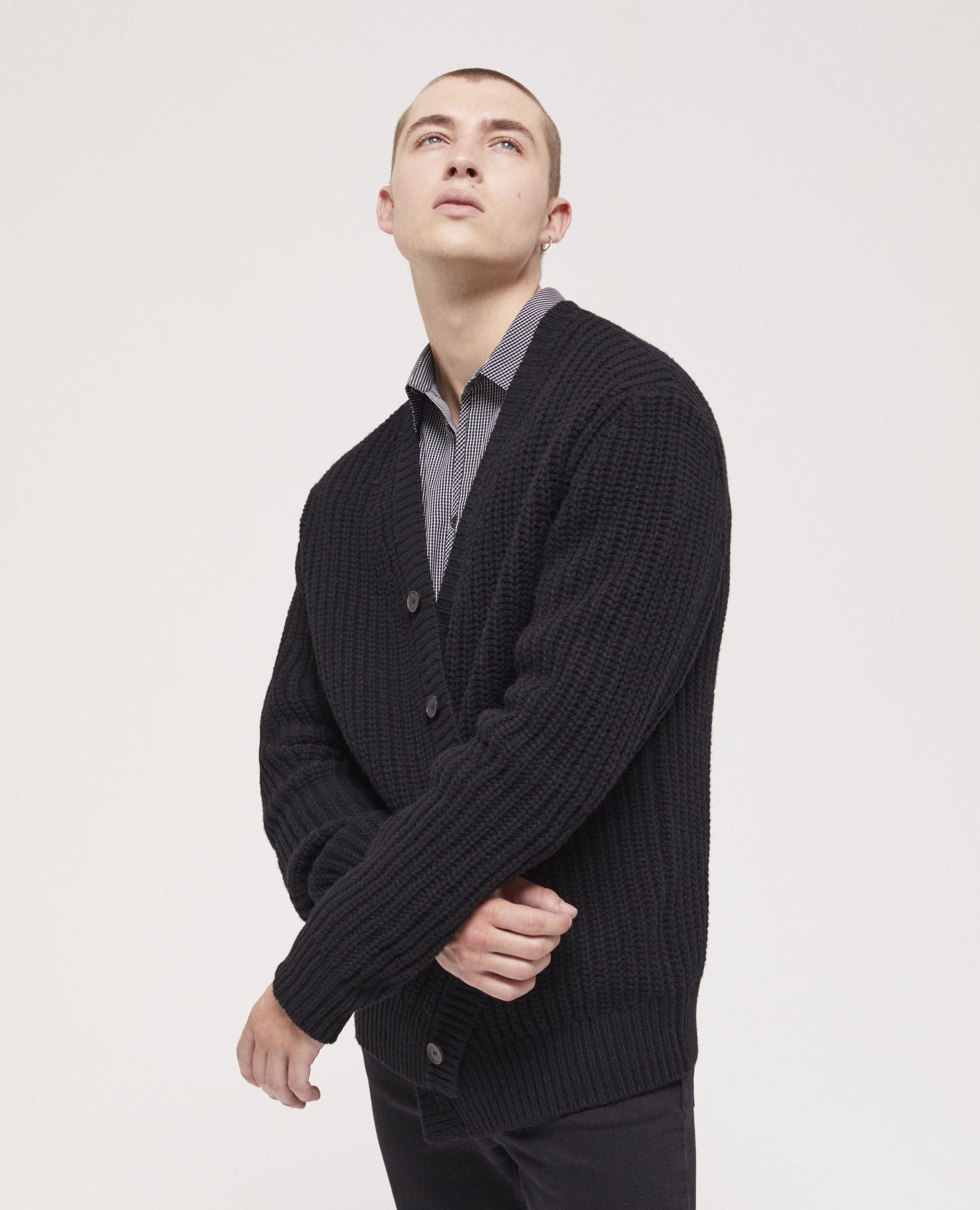 Black buttoned cardigan BLACK