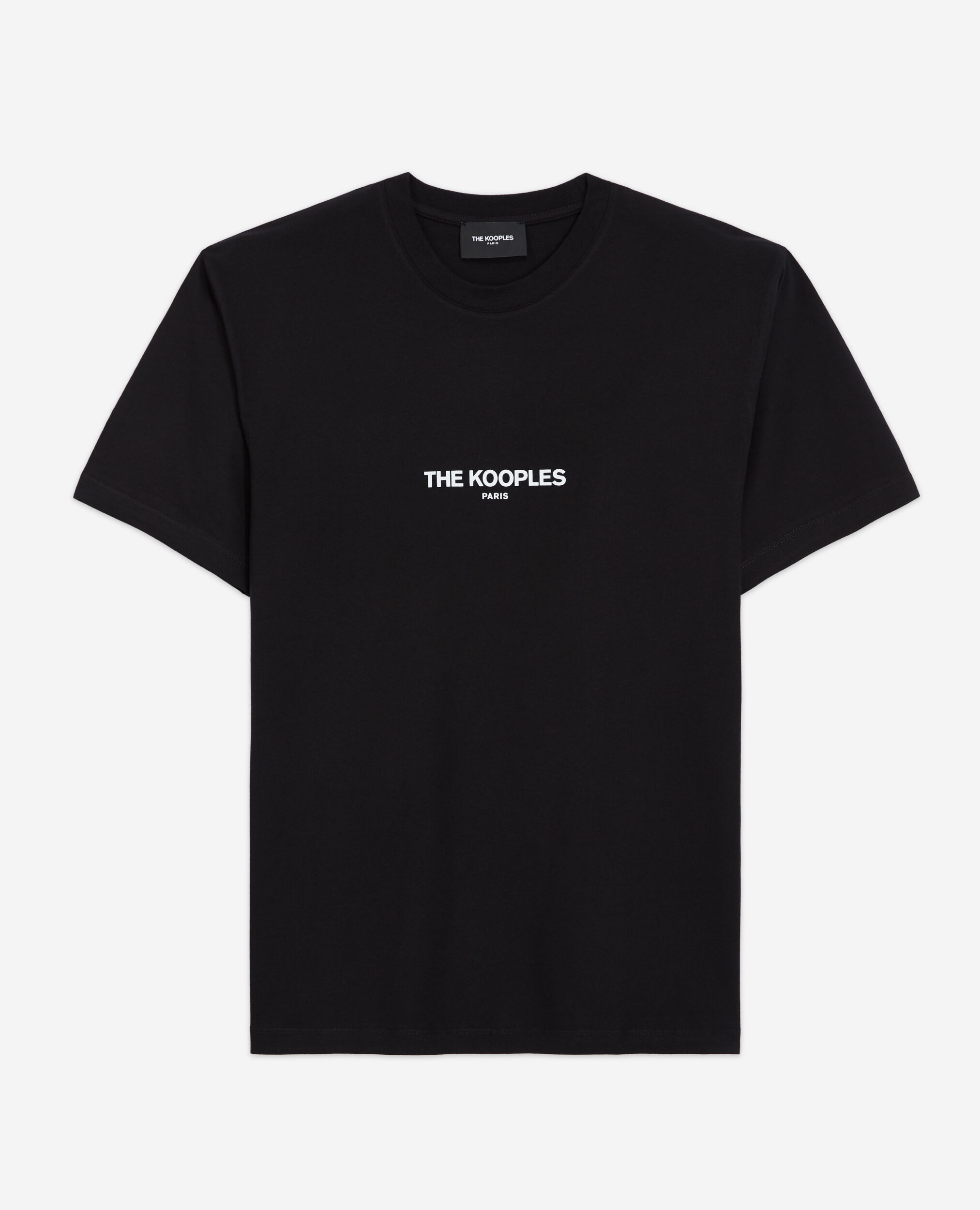 Men's black printed cotton t-shirt BLACK