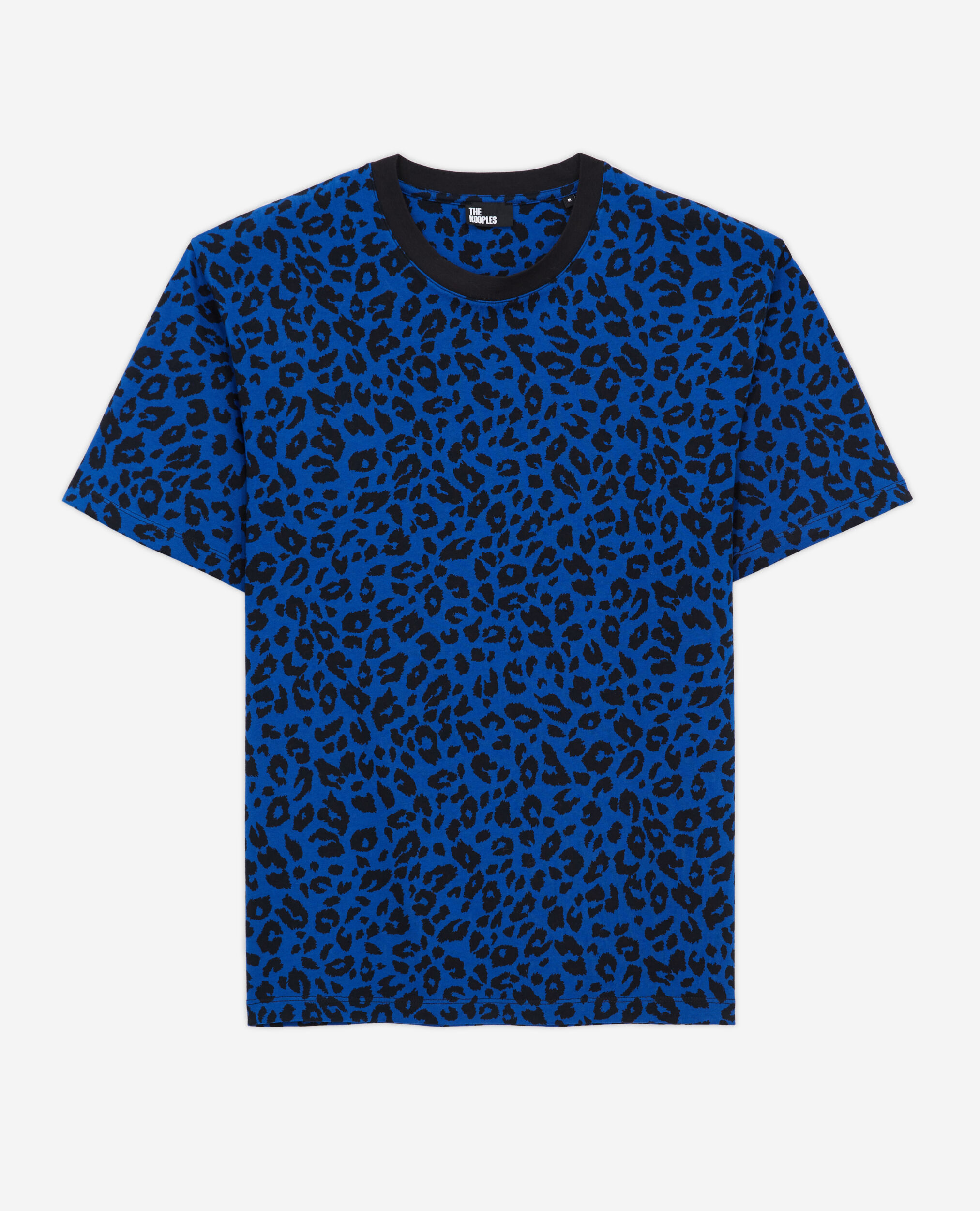 Men's blue leopard print shirt BLUE ELECTRIC