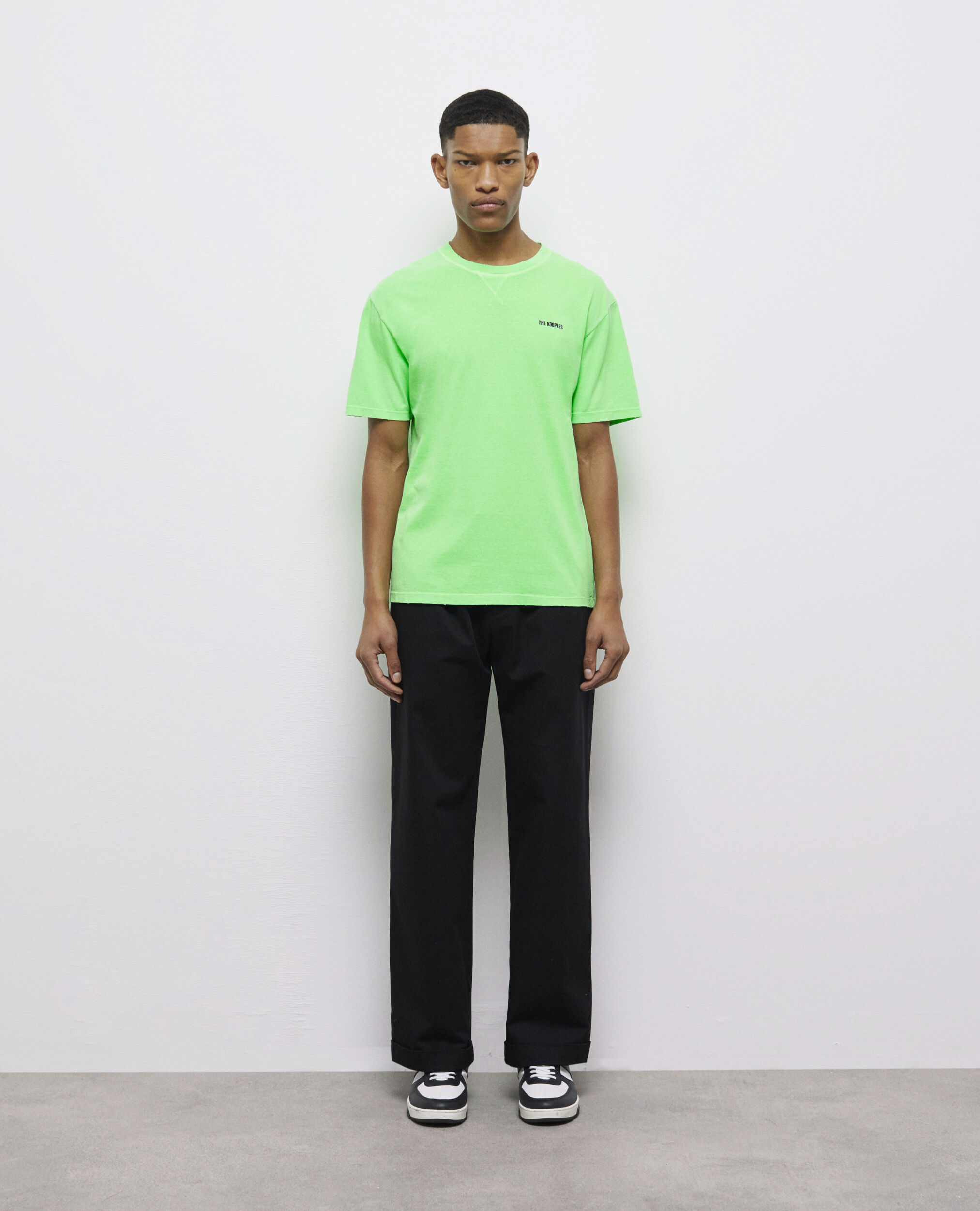 Men's fluorescent green t-shirt with logo VERT FLUO