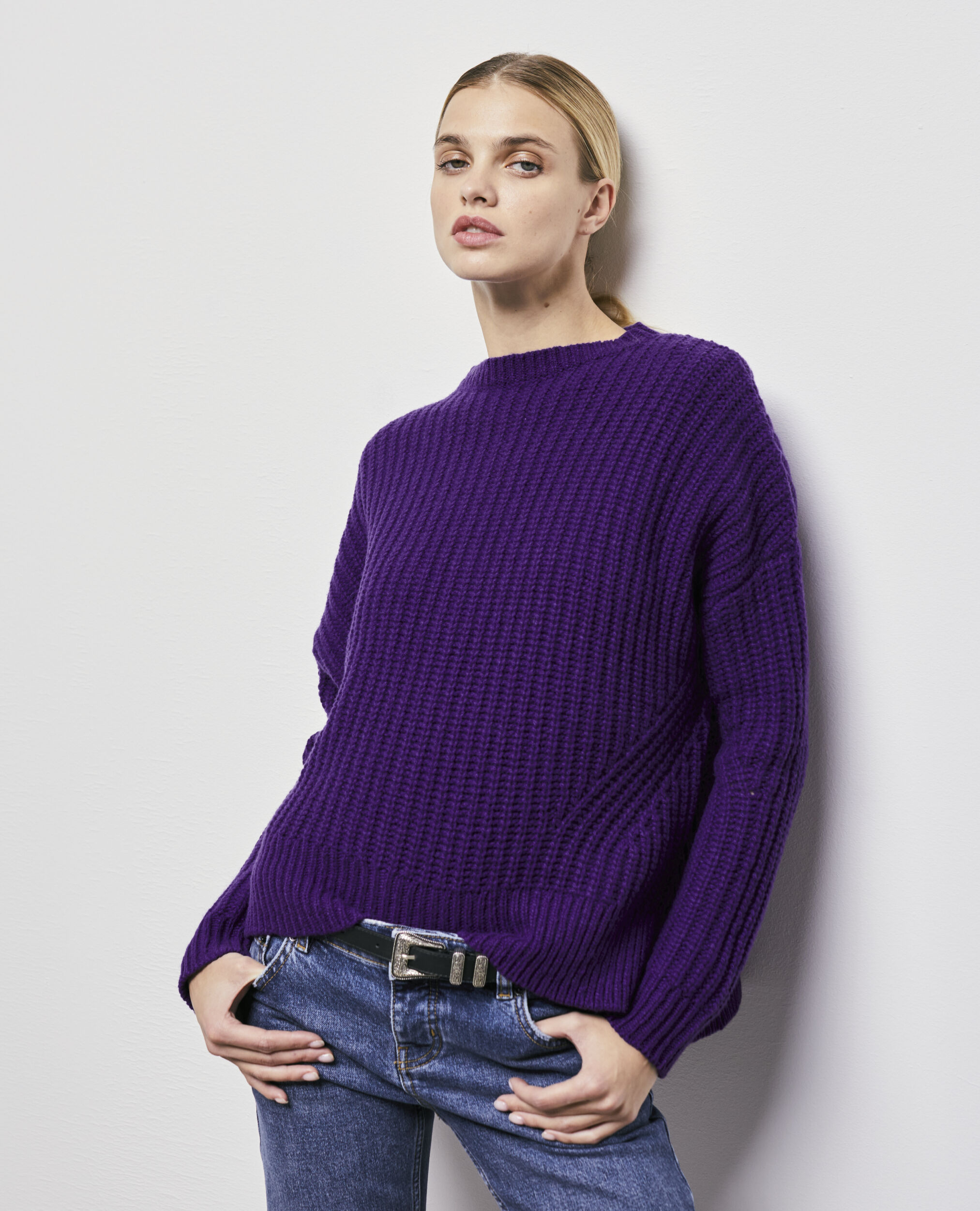 Purple wool sweater PURPLE