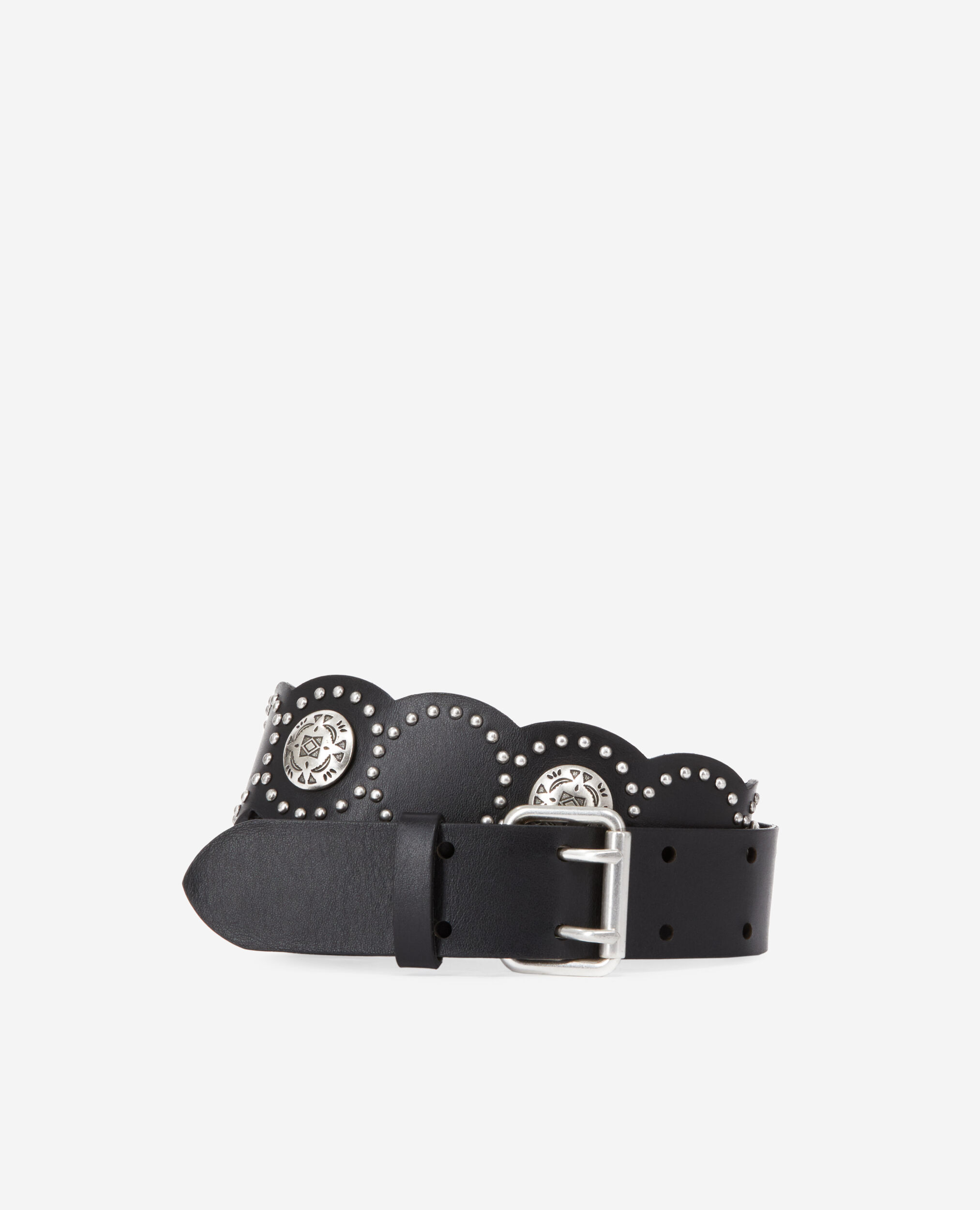 Black leather belt BLACK