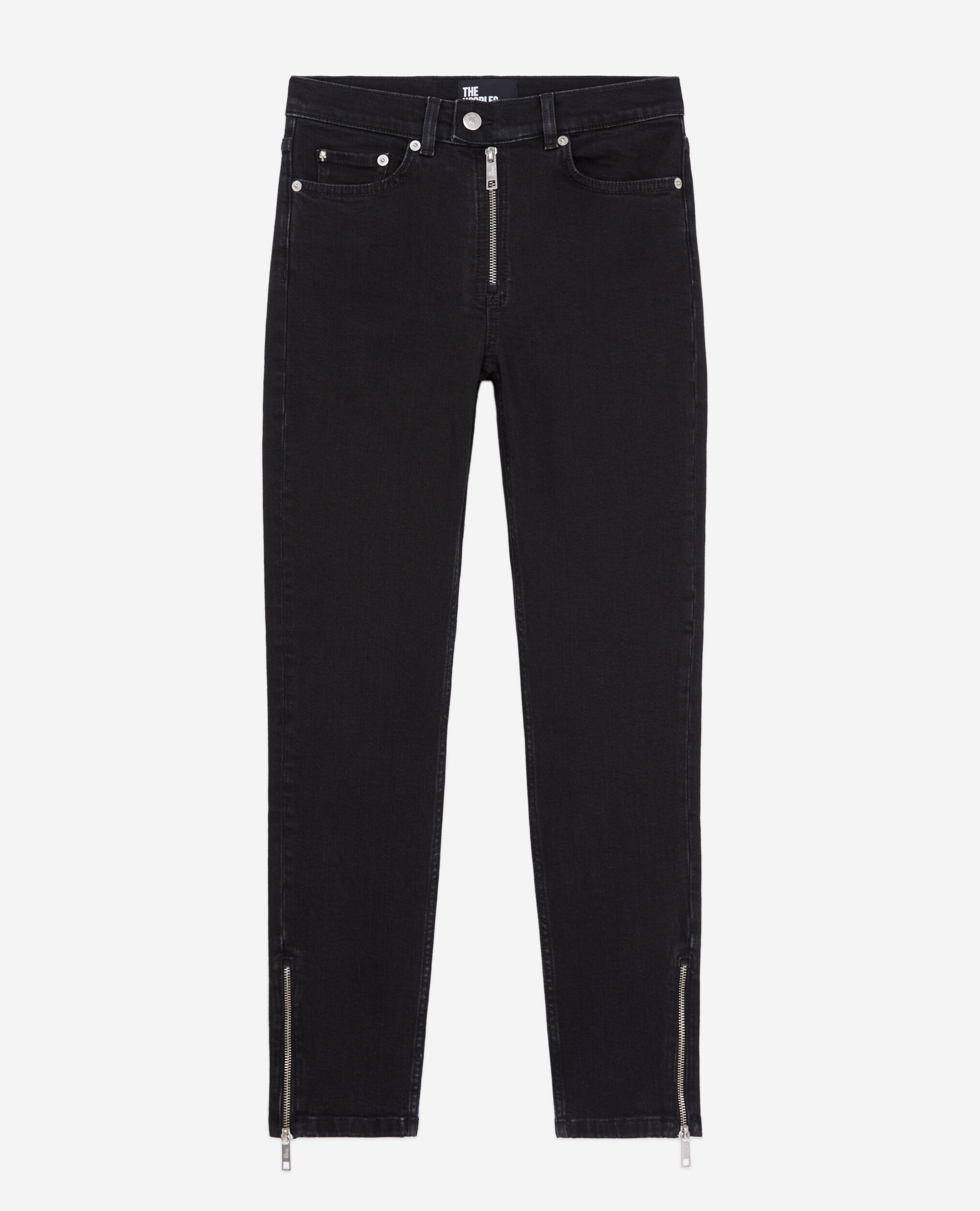 Black slim jeans with zip BLACK WASHED