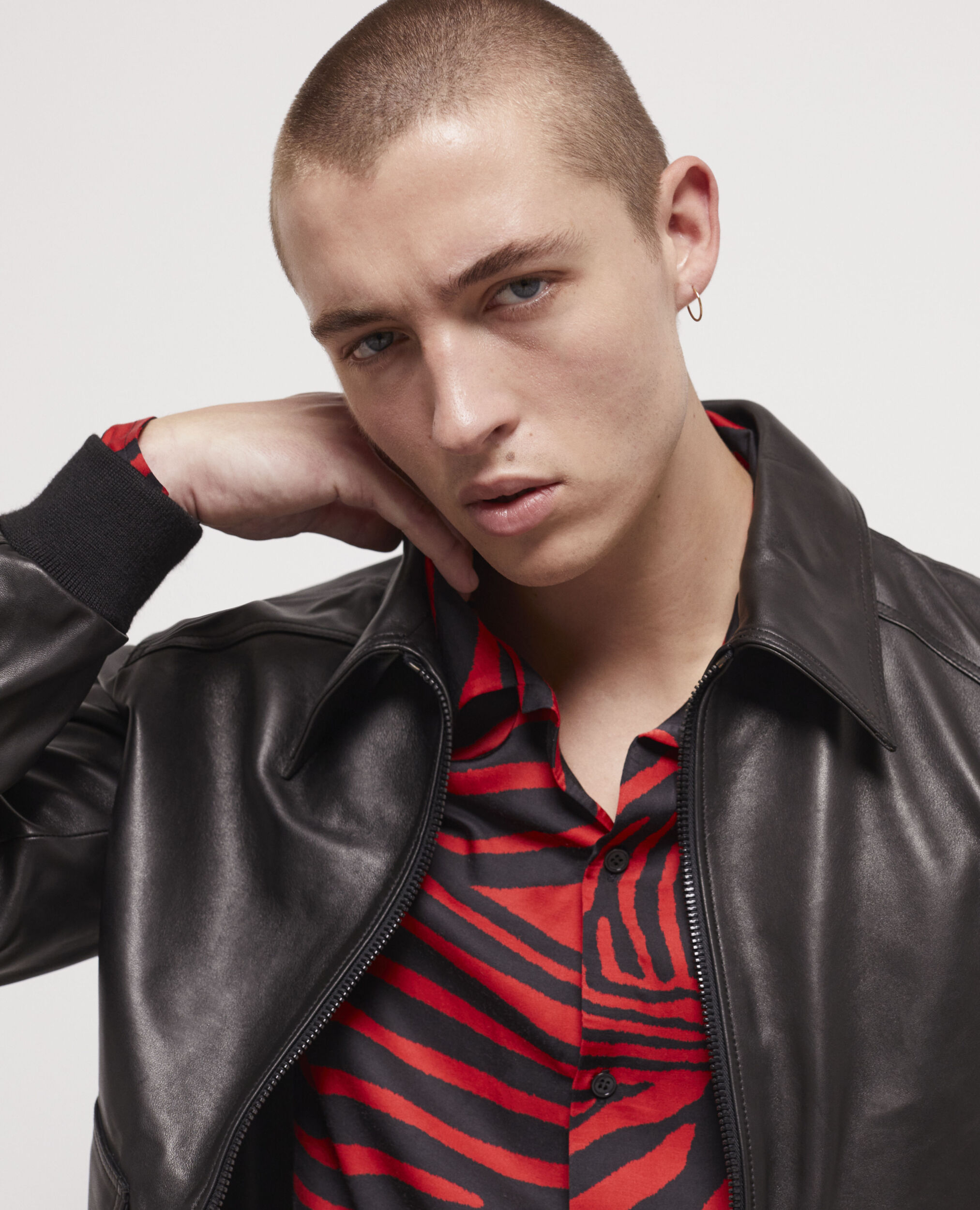 Black leather jacket BLACK