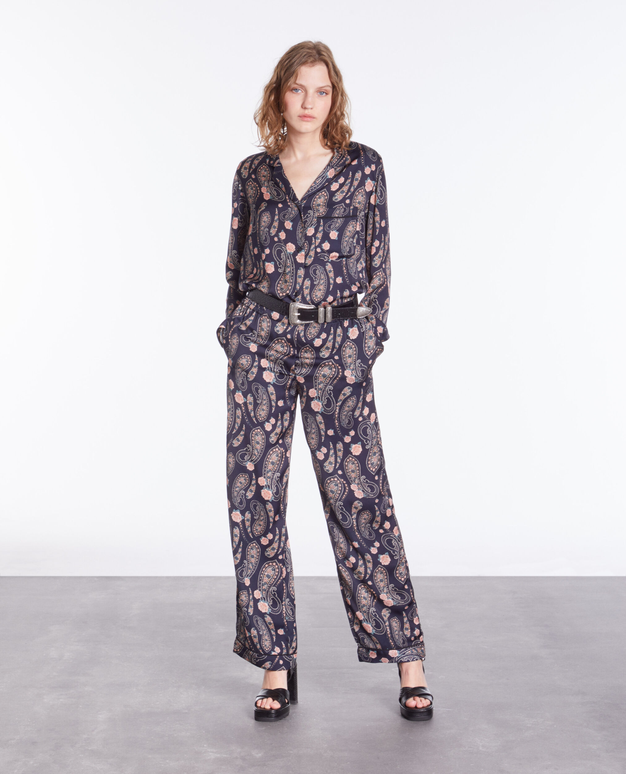 Printed trousers BLACK / PINK