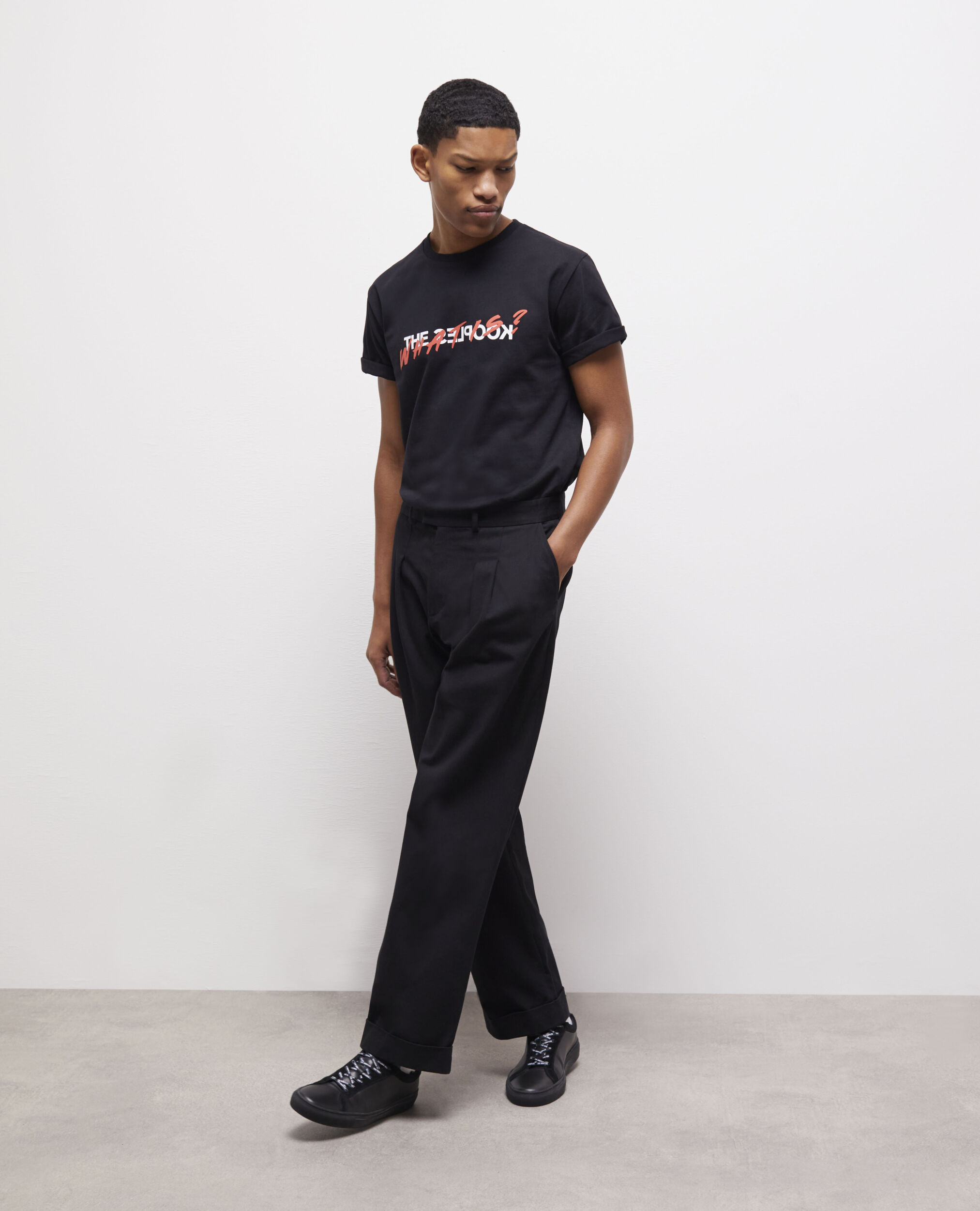 Wide-leg black pants BLACK