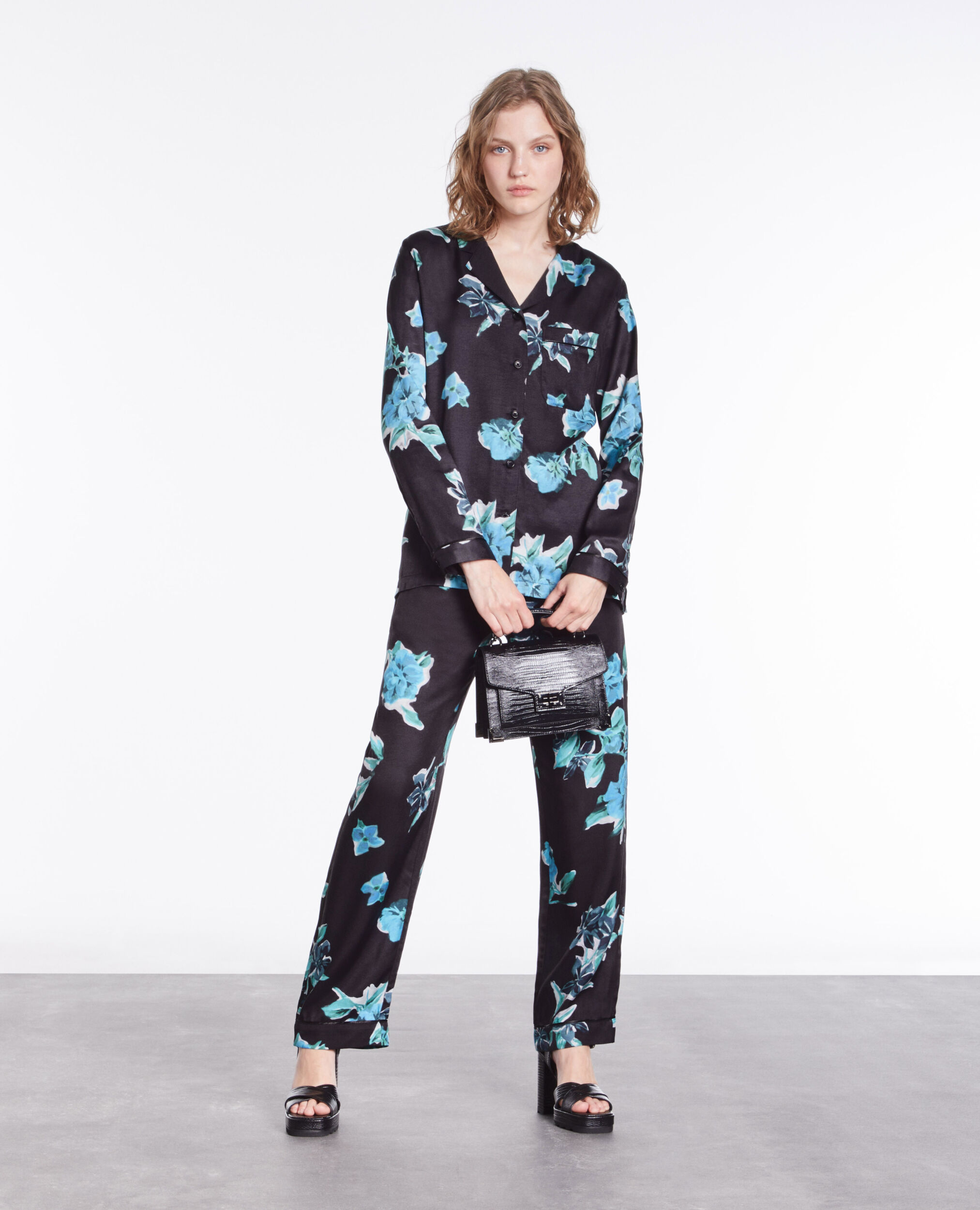 Printed trouser BLACK BLUE