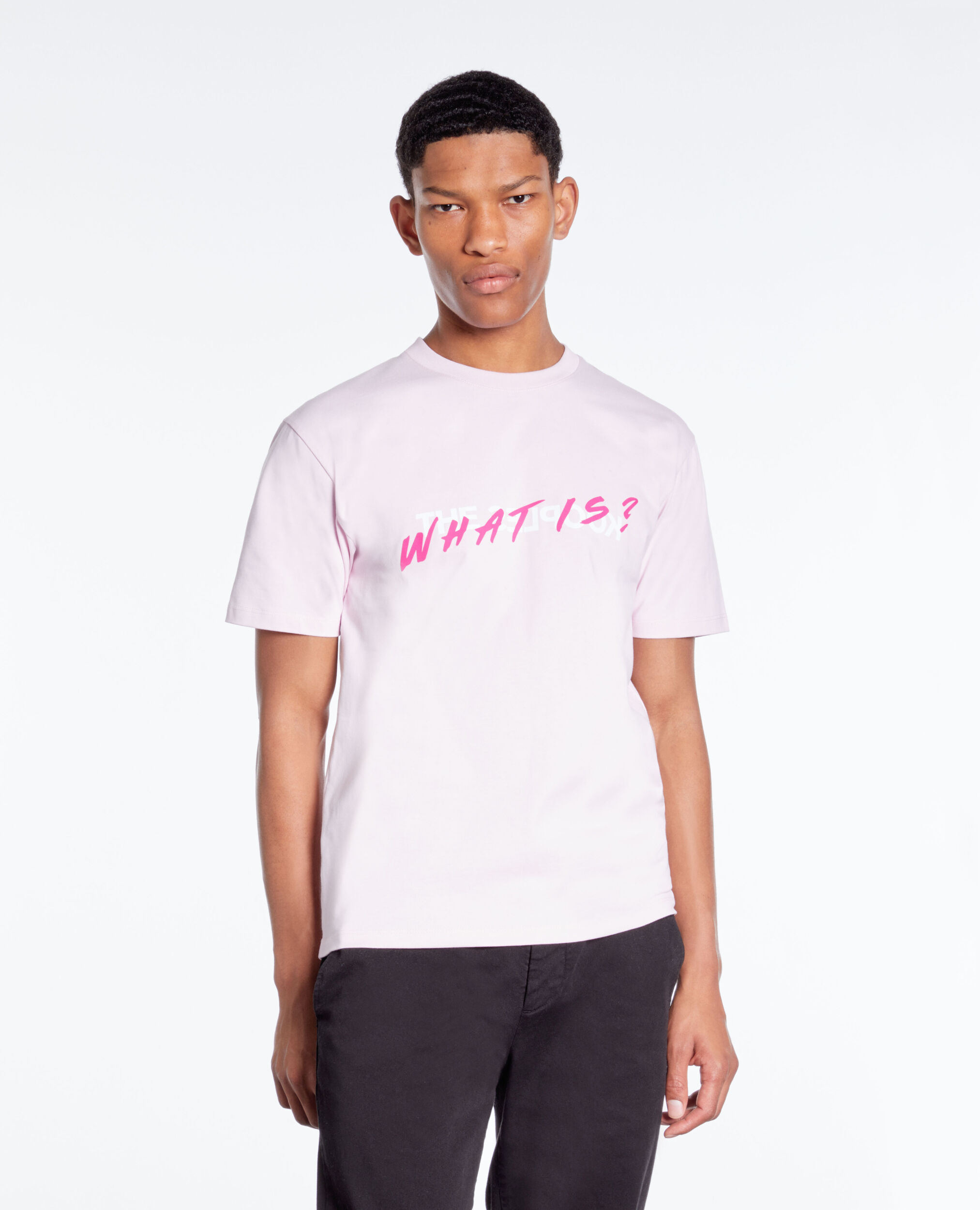 Men's pink what is t-shirt PALE PINK