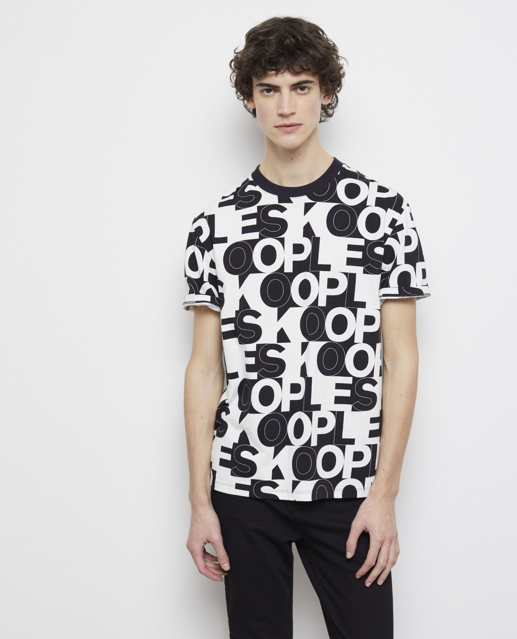 Men's the kooples logo t-shirt BLACK / WHITE