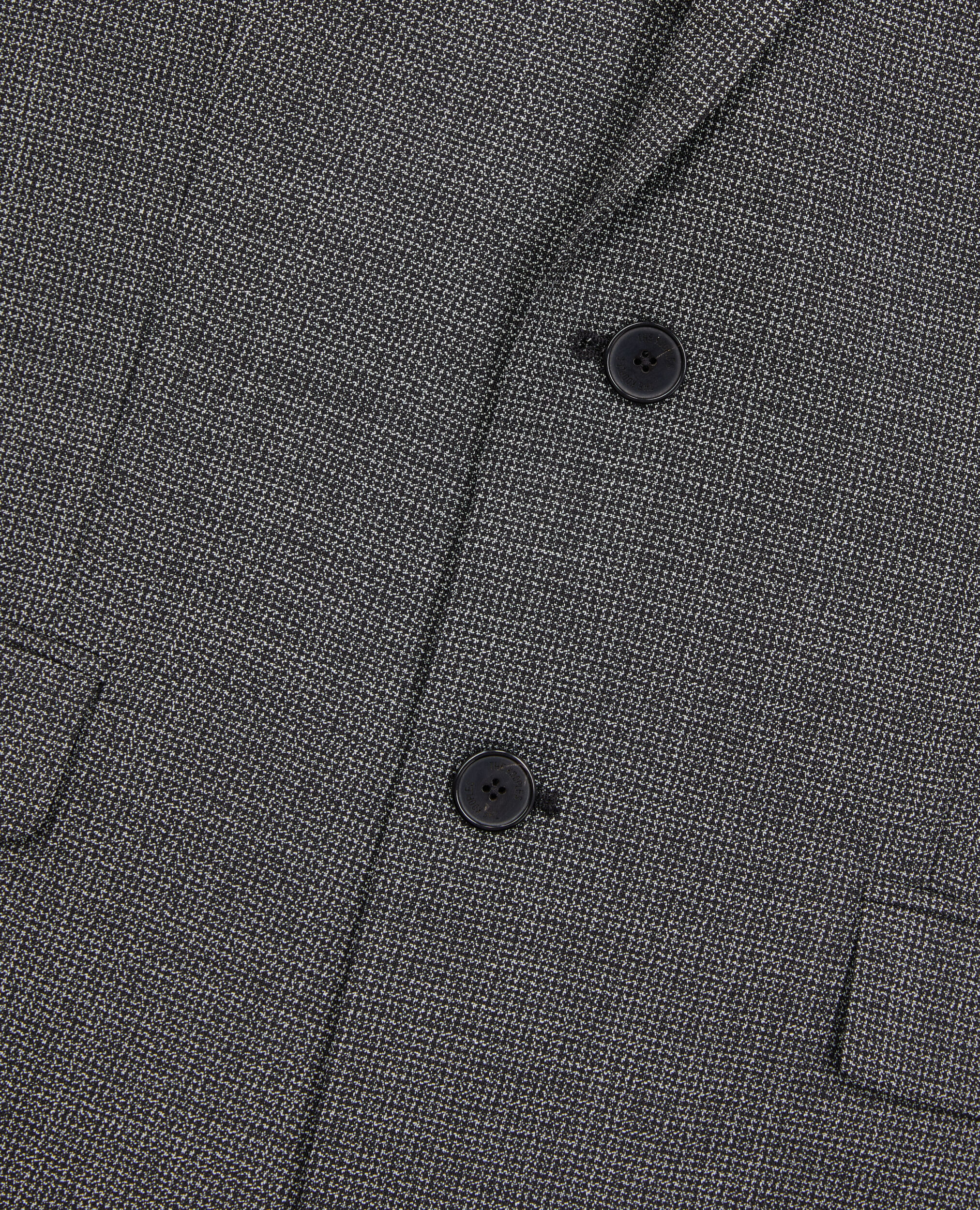 Black micro-pattern wool suit jacket BLACK-ECRU