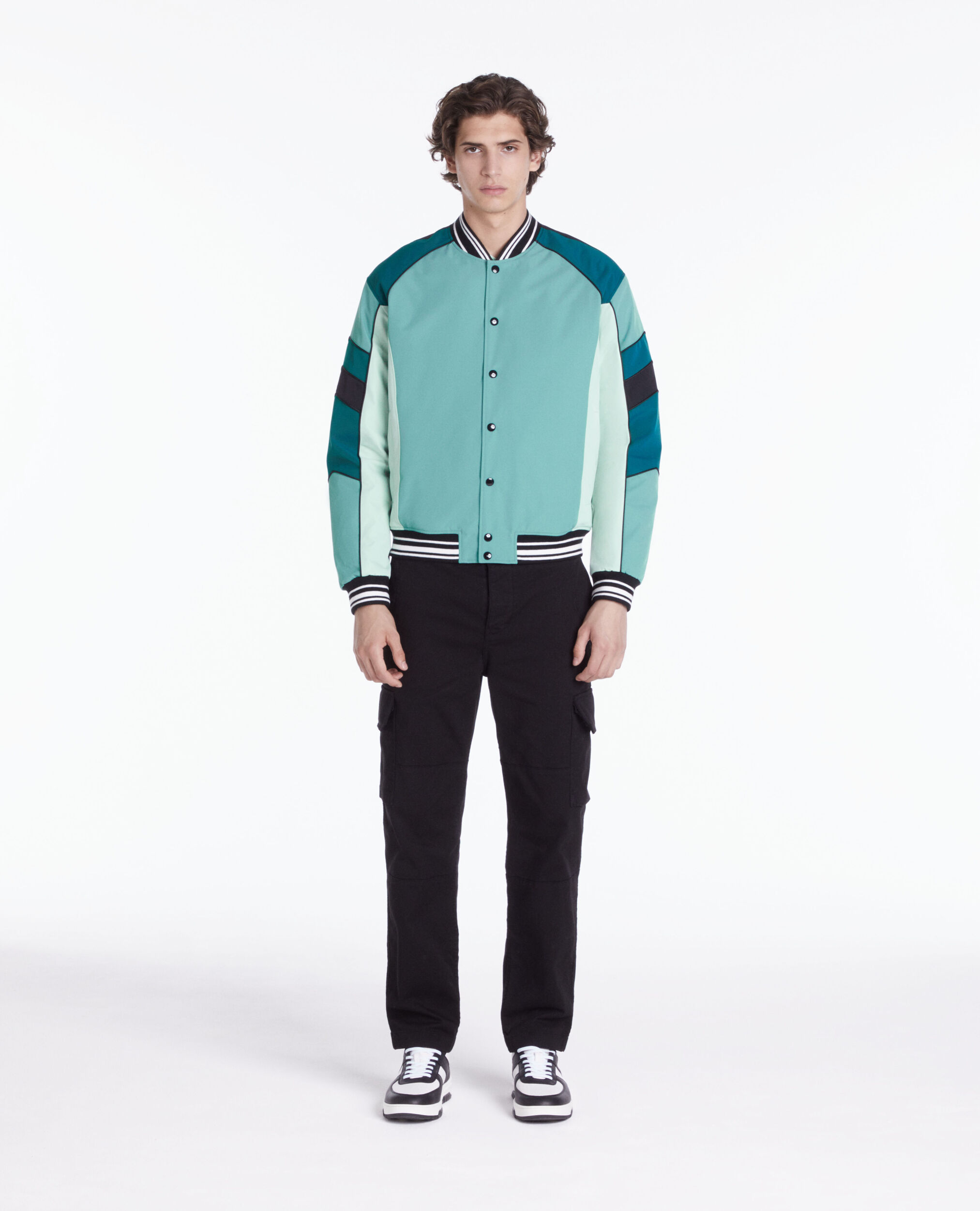 Blue and green jacket with patchwork CELADON