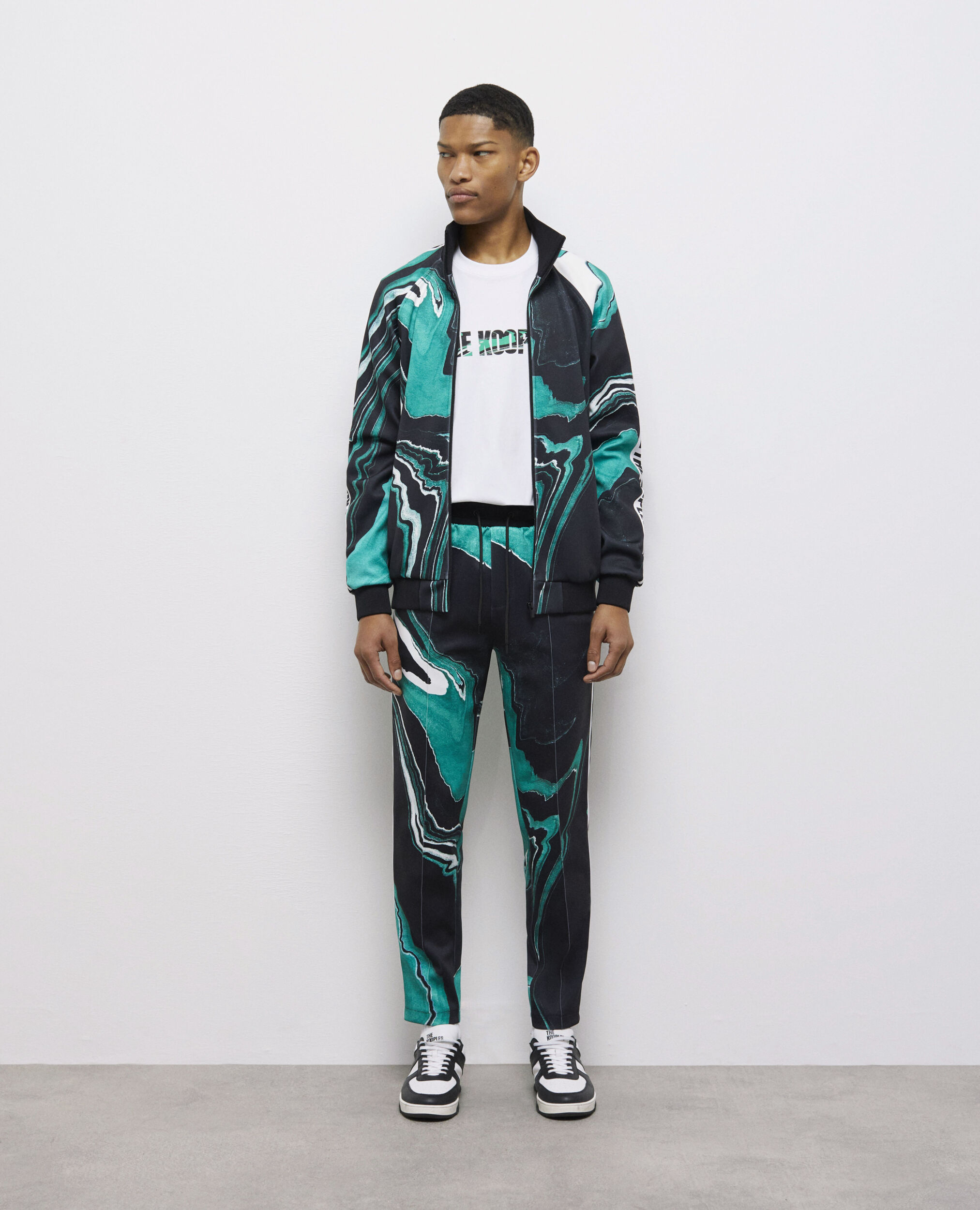 Printed tracksuit jacket BLACK / GREEN