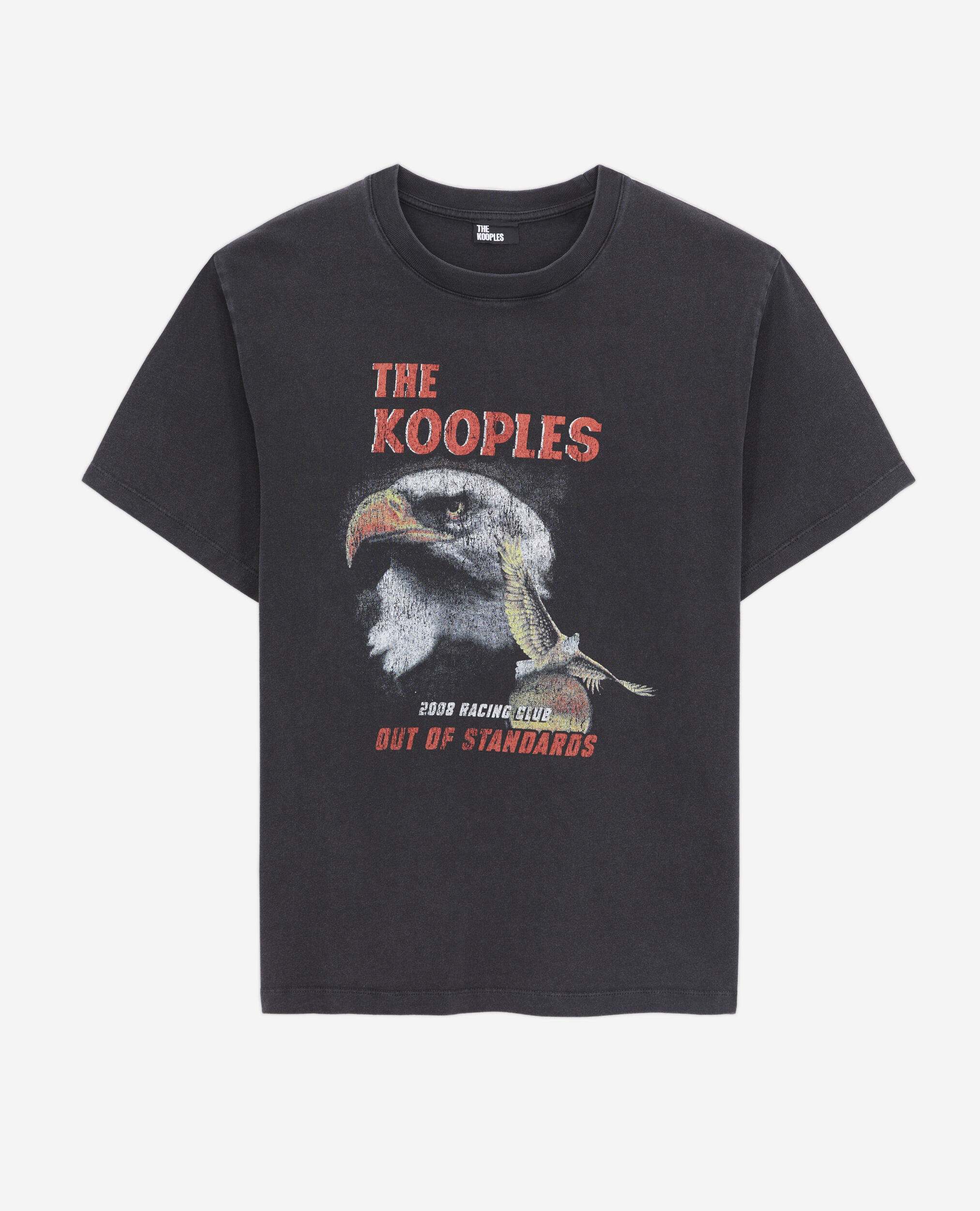Women's black t-shirt with eagle serigraphy BLACK WASHED