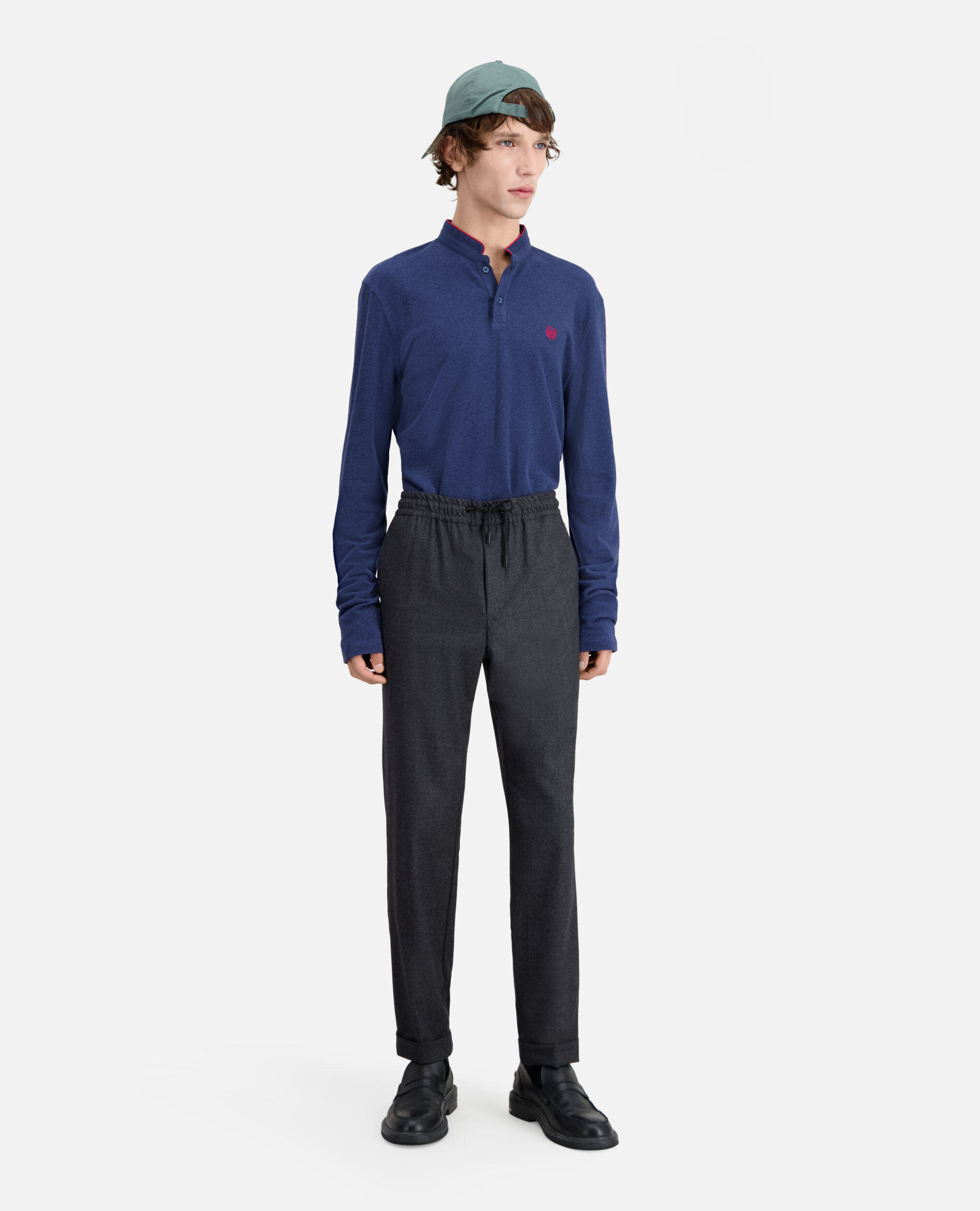 Grey flannel trousers DARK GREY