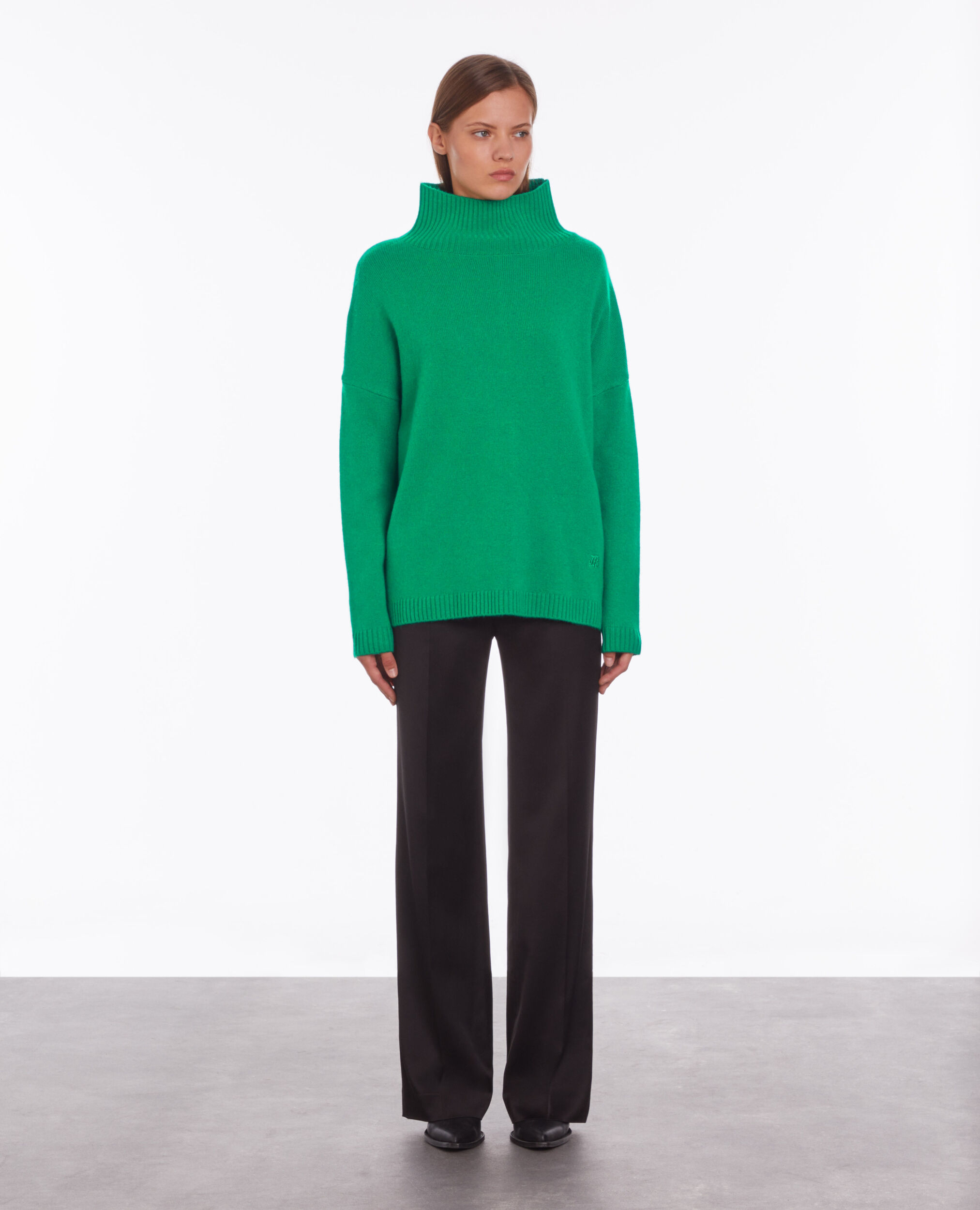 Green cashmere-blend sweater GREEN