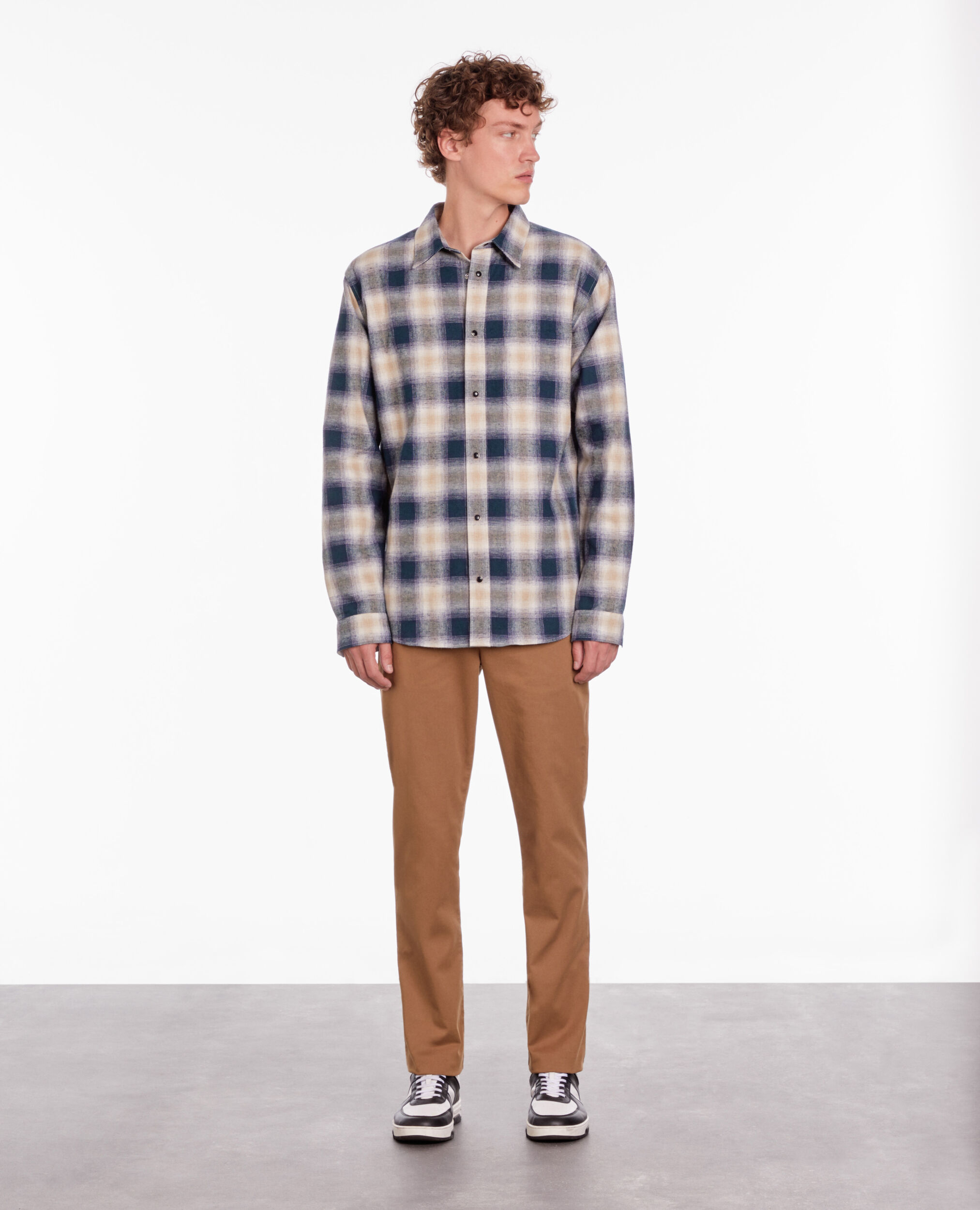 Blue and green checkered overshirt GREEN / NAVY / WHITE
